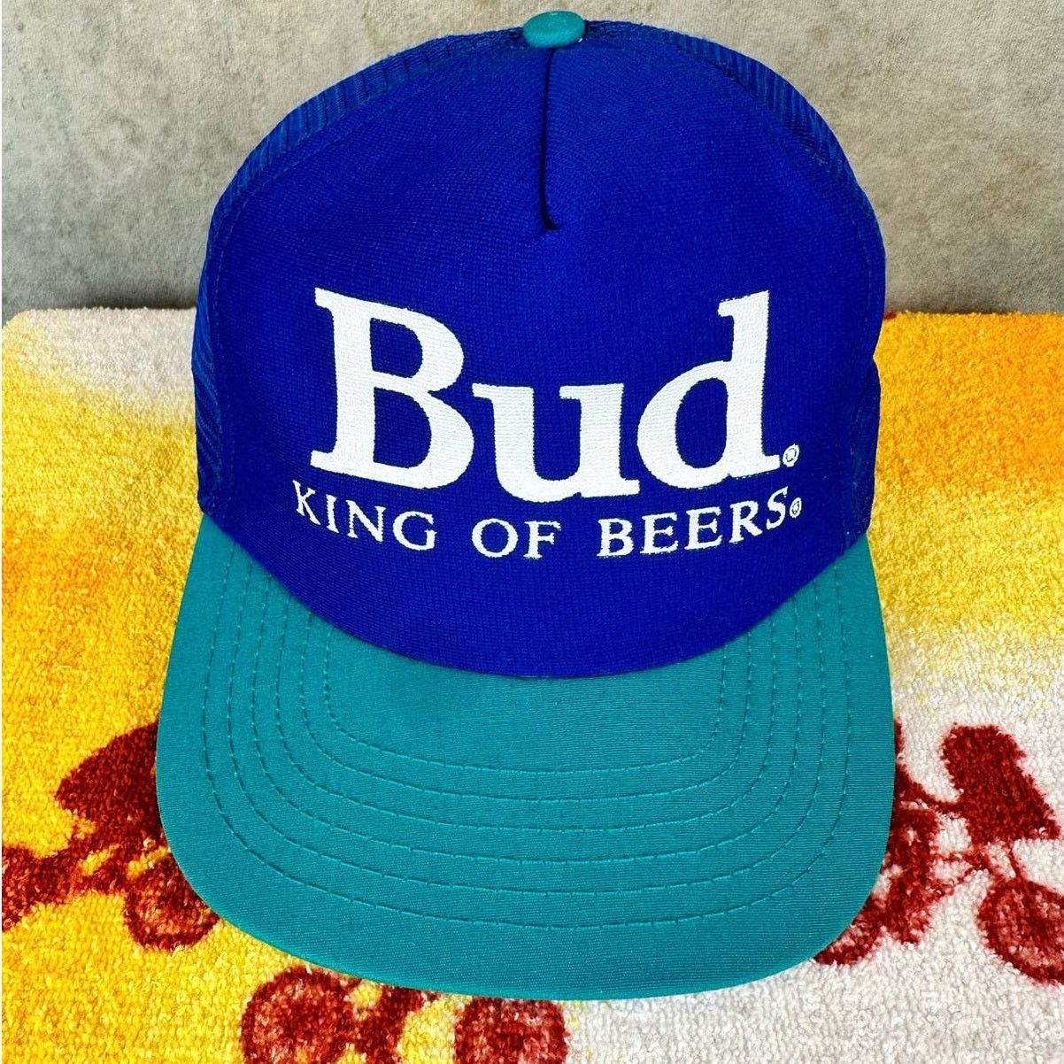Budweiser × Vintage Vintage Bud Light King Of Beers Hat 80s One Sz Blue USA Made Size ONE SIZE - 3 Thumbnail