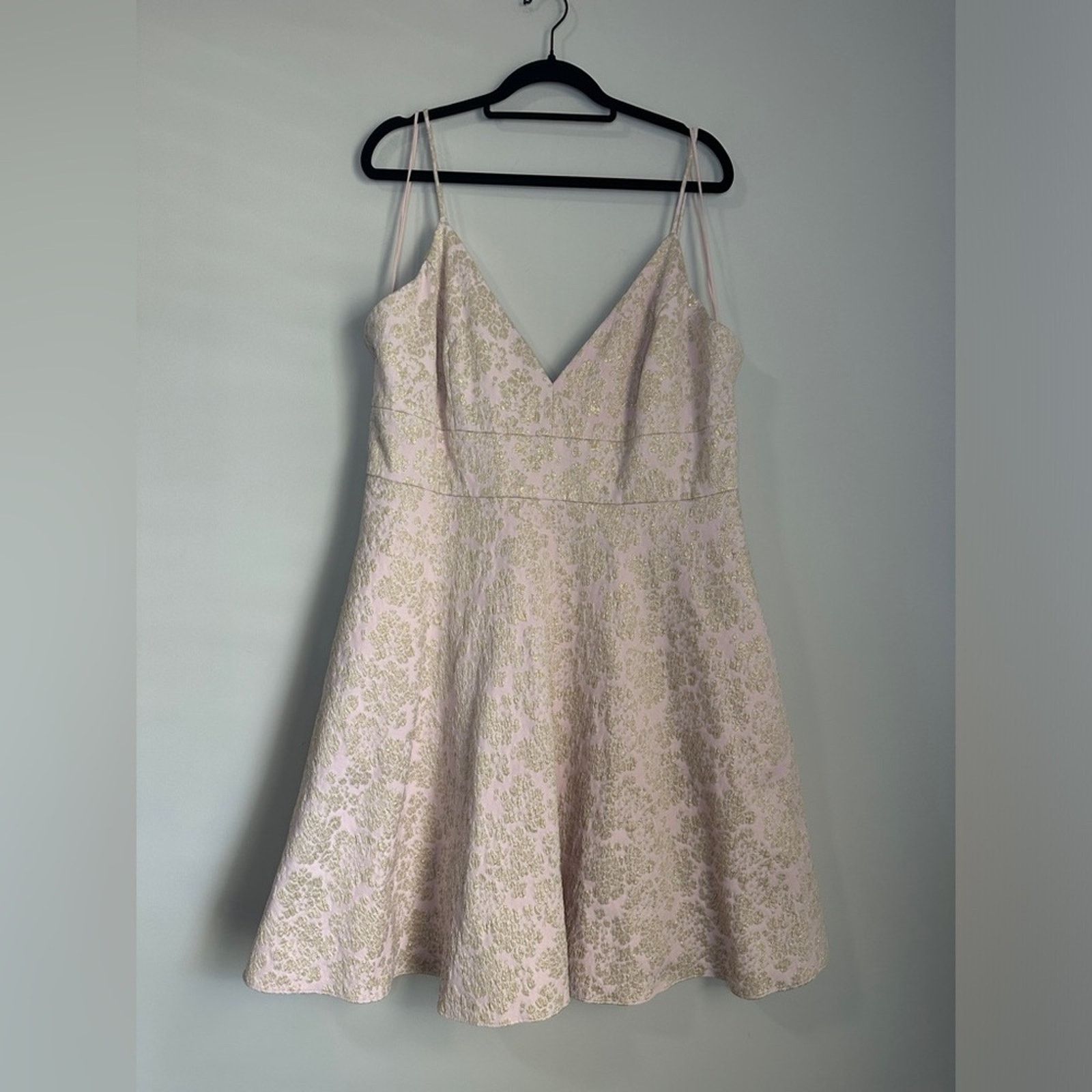 Badgley Mischka Badgley Mischka Size 18 Pink Golden Jacquard Mini Dress Size XXL / US 16-18 / IT 52-54 - 4 Thumbnail