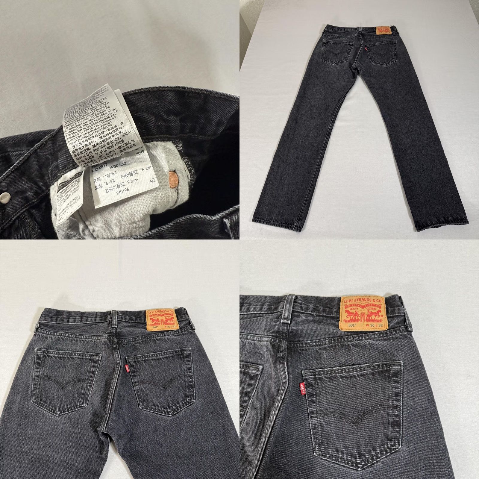 Levi's Levi's Jeans Mens 30x32 Black 501 Straight Fit Denim Pants Cowboy Work Size US 30 / EU 46 - 9 Thumbnail