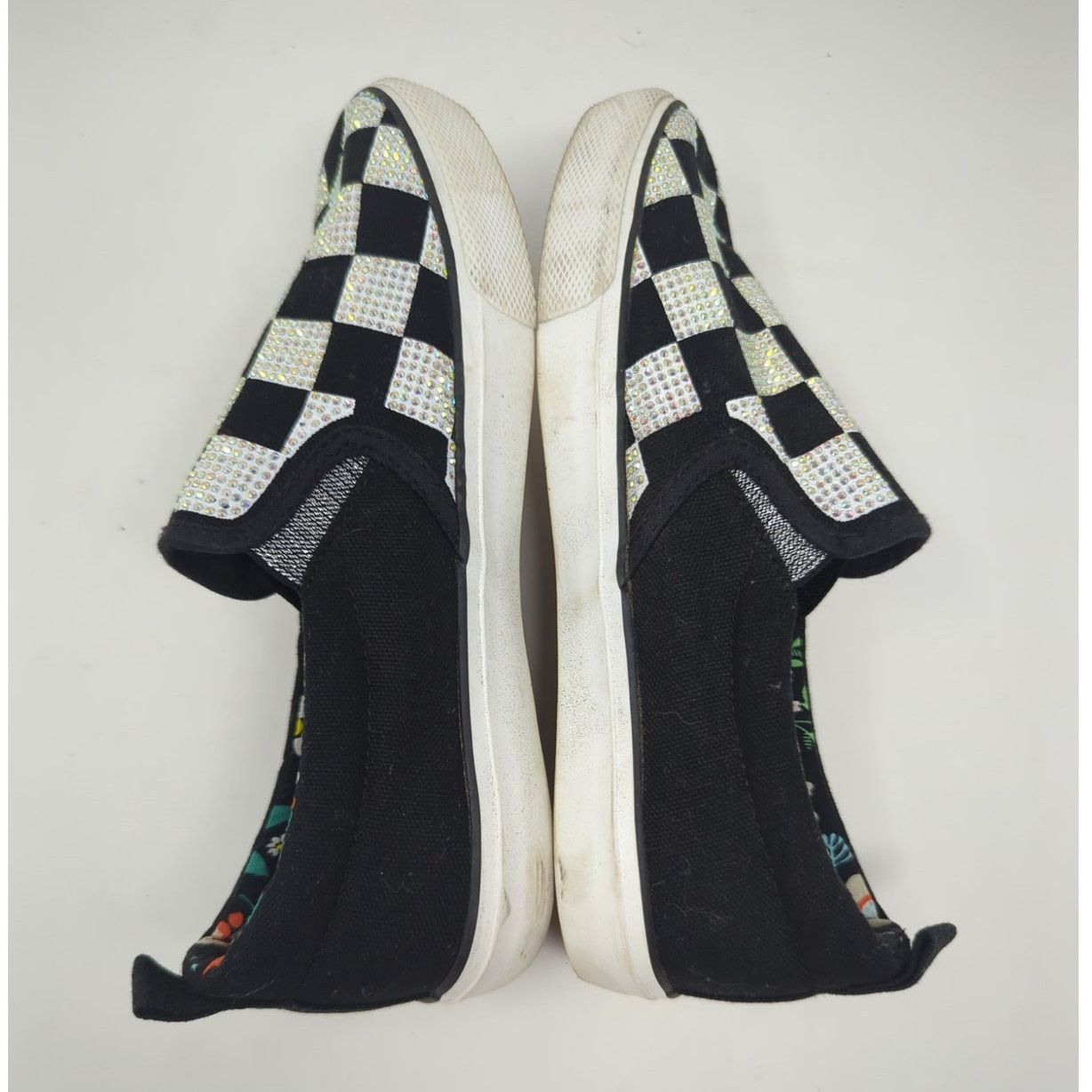 Other Sports Word Checkered Bling Canvas Black White Deck Size 5 Size US 5 / IT 35 - 6 Thumbnail