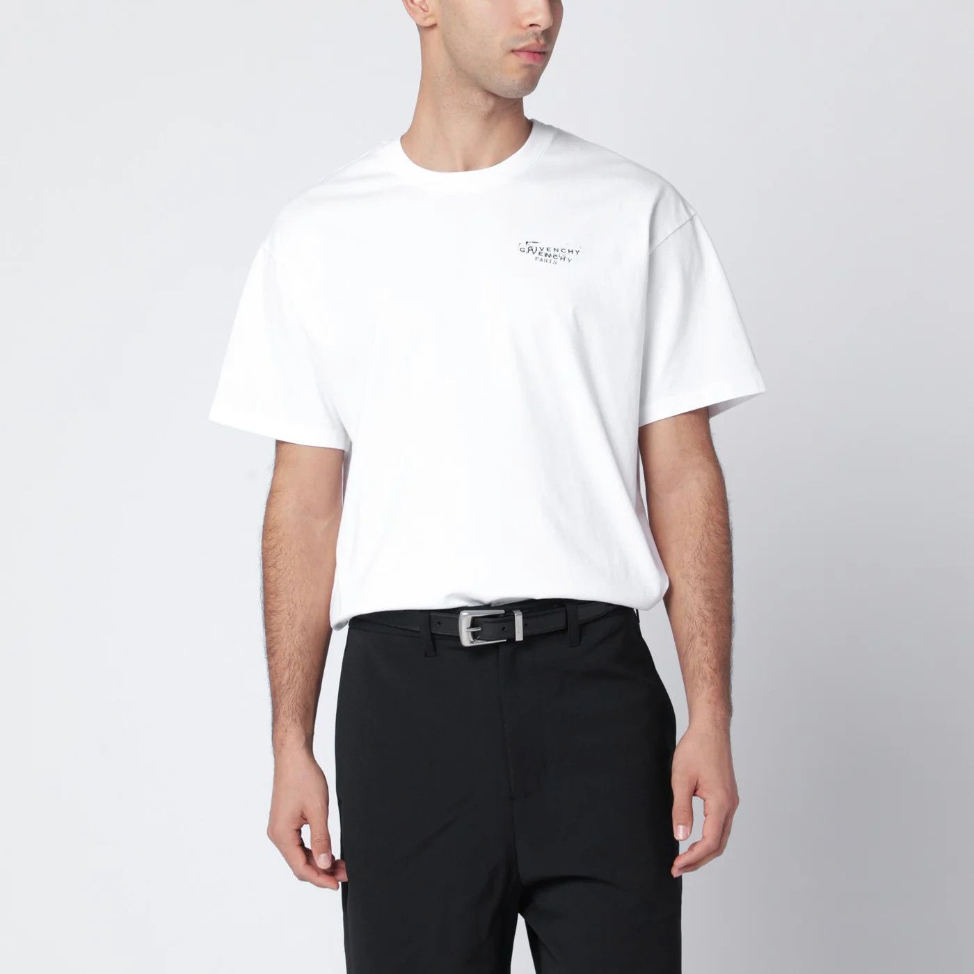 Givenchy o1d2blof0426 Cotton Logo Print Short Sleeve T-Shirt in White Size US XXL / EU 58 / 5 - 4 Thumbnail