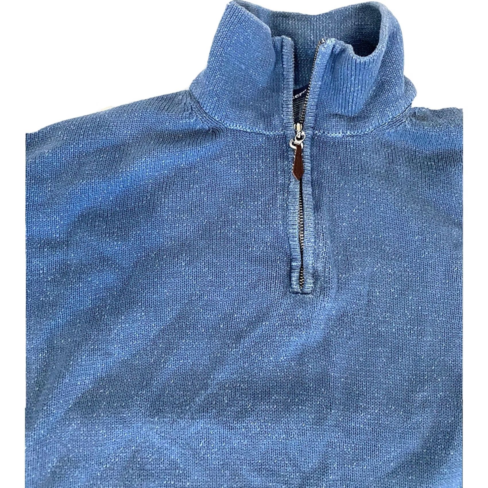 Vintage Northern Isles Sweater 1/4 Zip Pullover Blue Cotton Knit XL Men’s Size US XL / EU 56 / 4 - 2 Thumbnail