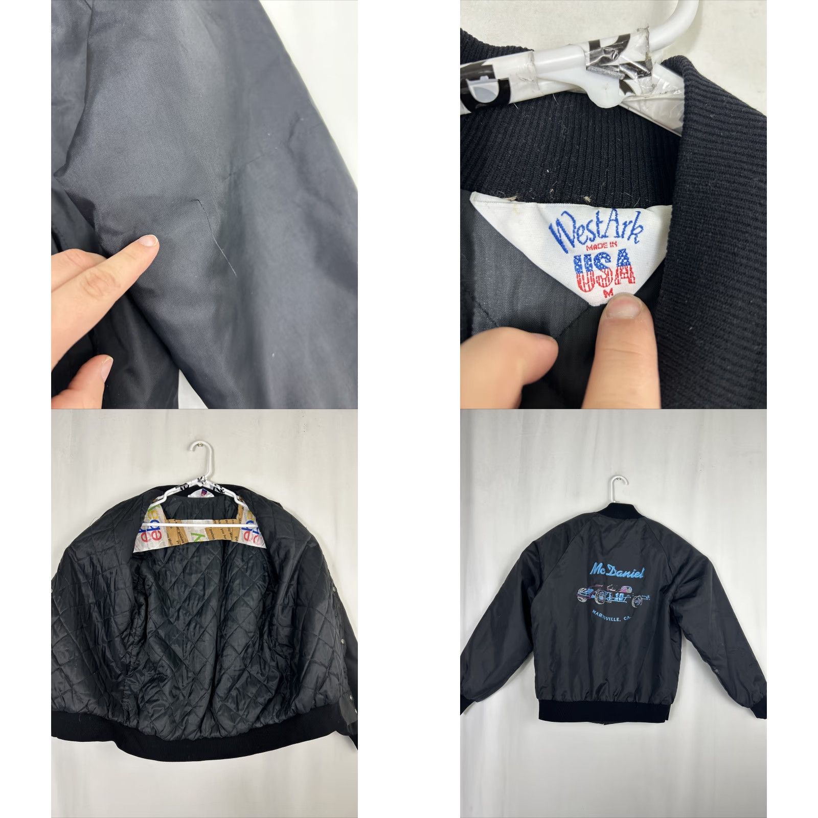 Vintage VINTAGE West Ark Bomber Jacket Mens M Black Race car Marysville Size US M / EU 48-50 / 2 - 8 Thumbnail