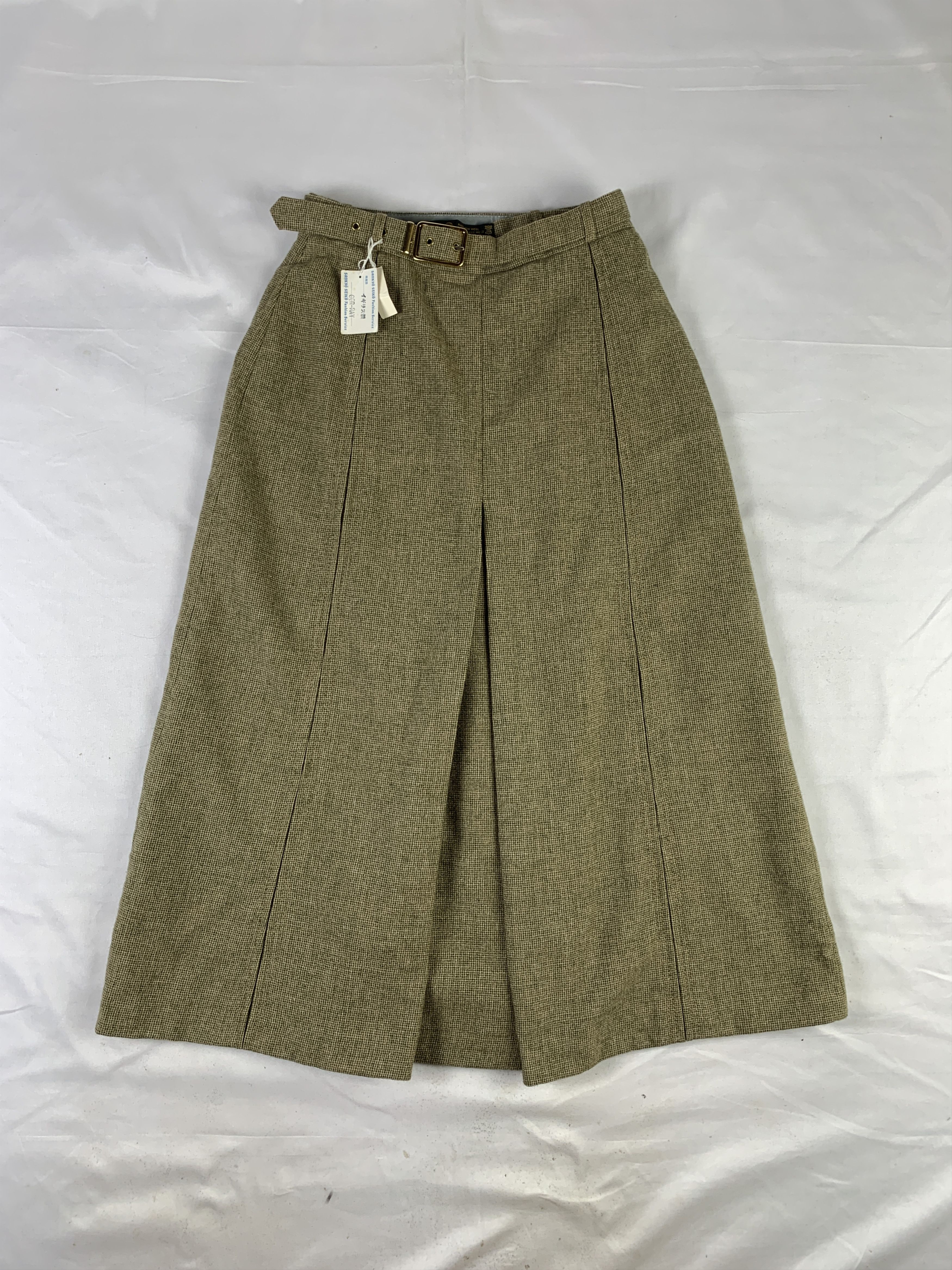 Japanese Brand 1990s Gor-Ray Tan Pure Wool High Waist Skirt (24) Size 24" / US 00 / IT 34 - 1 Thumbnail