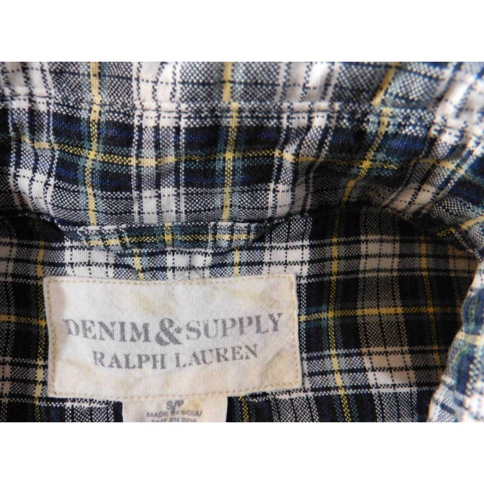 Ralph Lauren Denim & Supply Ralph Lauren Shirt Mens Small Green Plaid Button Up Retro Spirit Collection Button-Down Collar Knit Cotton Regular Short Sleeve? Size US S / EU 44-46 / 1 - 5 Thumbnail