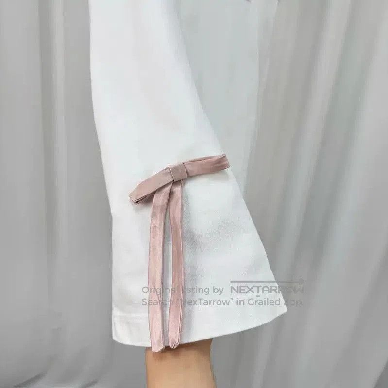 Prada Prada White Cotton Sleeveless Dress for Summer. Size L / US 10 / IT 46 - 4 Thumbnail