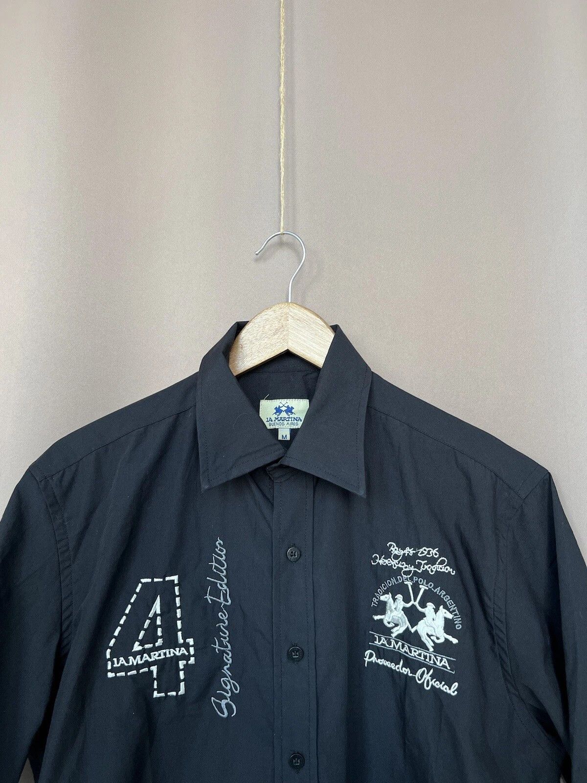 La Martina La Martina 4 Argentina Button Short Sleeve Black Size M Size US M / EU 48-50 / 2 - 2 Thumbnail