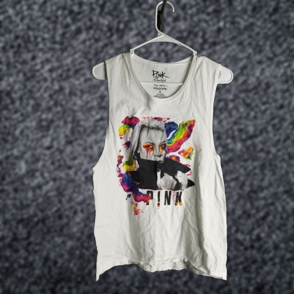 Vintage Womens XL Pink Beautiful Trauma World Tour Tank Top Distressed Shirt Size XL / US 12-14 / IT 48-50 - 1 Thumbnail