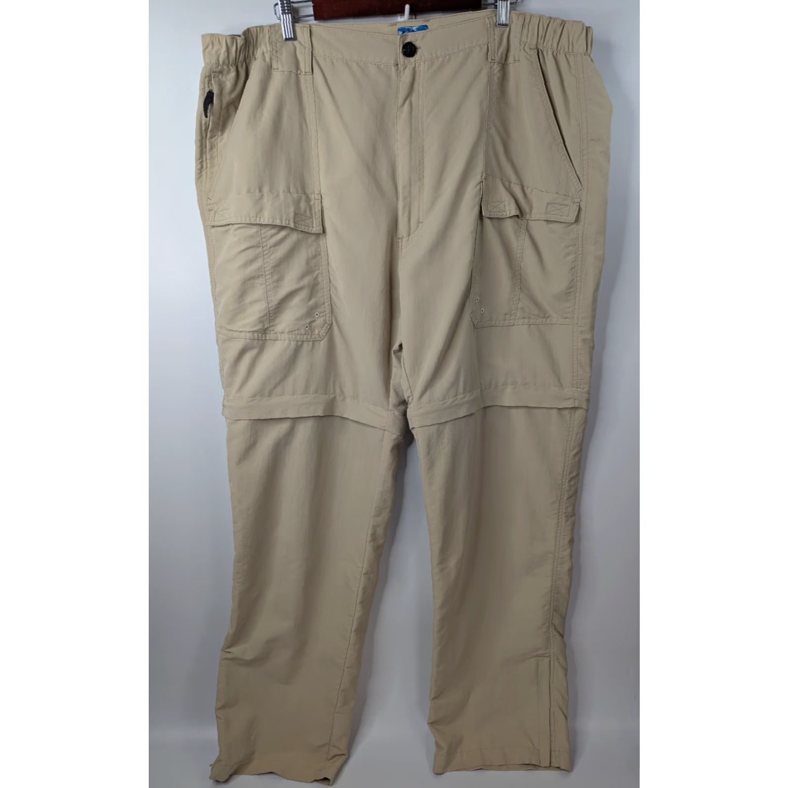 Vintage World Wide Sportsman Pants Men's 2XL Convertible Outdoors Beige Cargo Pocket Zip Off Size US 39 - 2 Thumbnail