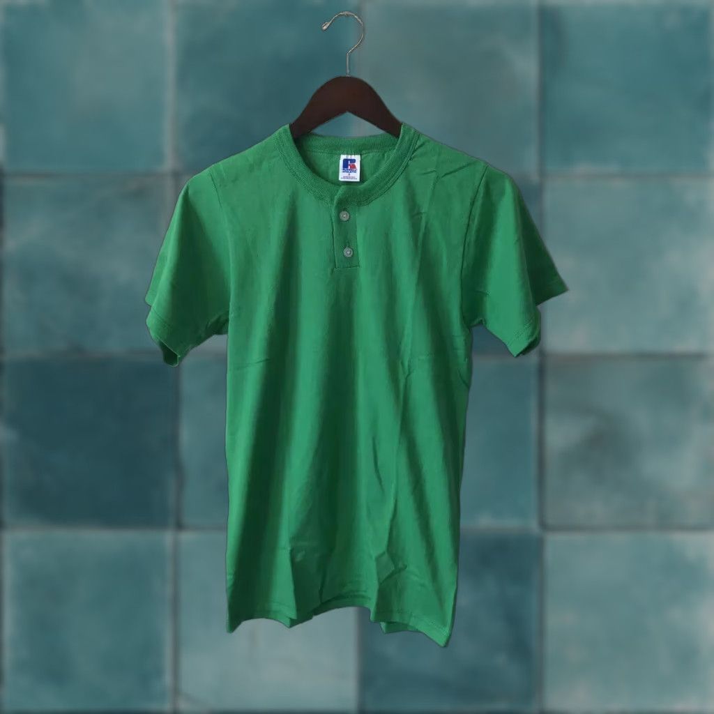 Russell Athletic VINTAGE Russell Athletic Henley T-Shirt Mens S Green 90s Deadstock NWOT Made USA Benched Eagle Patch Short Sleeve Size US S / EU 44-46 / 1 - 1 Thumbnail