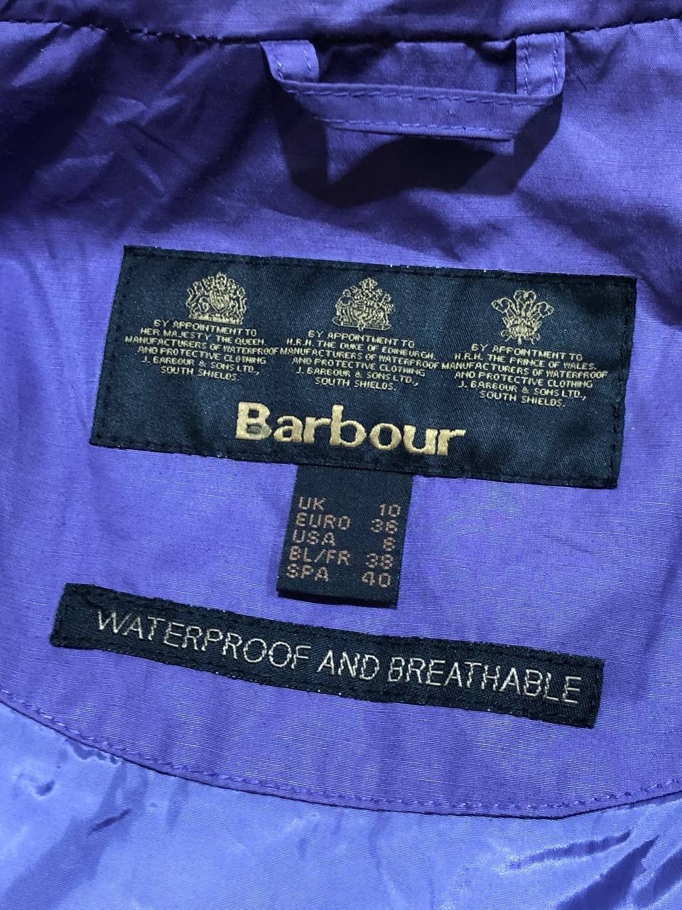 Barbour vintage purple Barbour jacket logo Y2K Streetwear Size M / US 6-8 / IT 42-44 - 2 Thumbnail