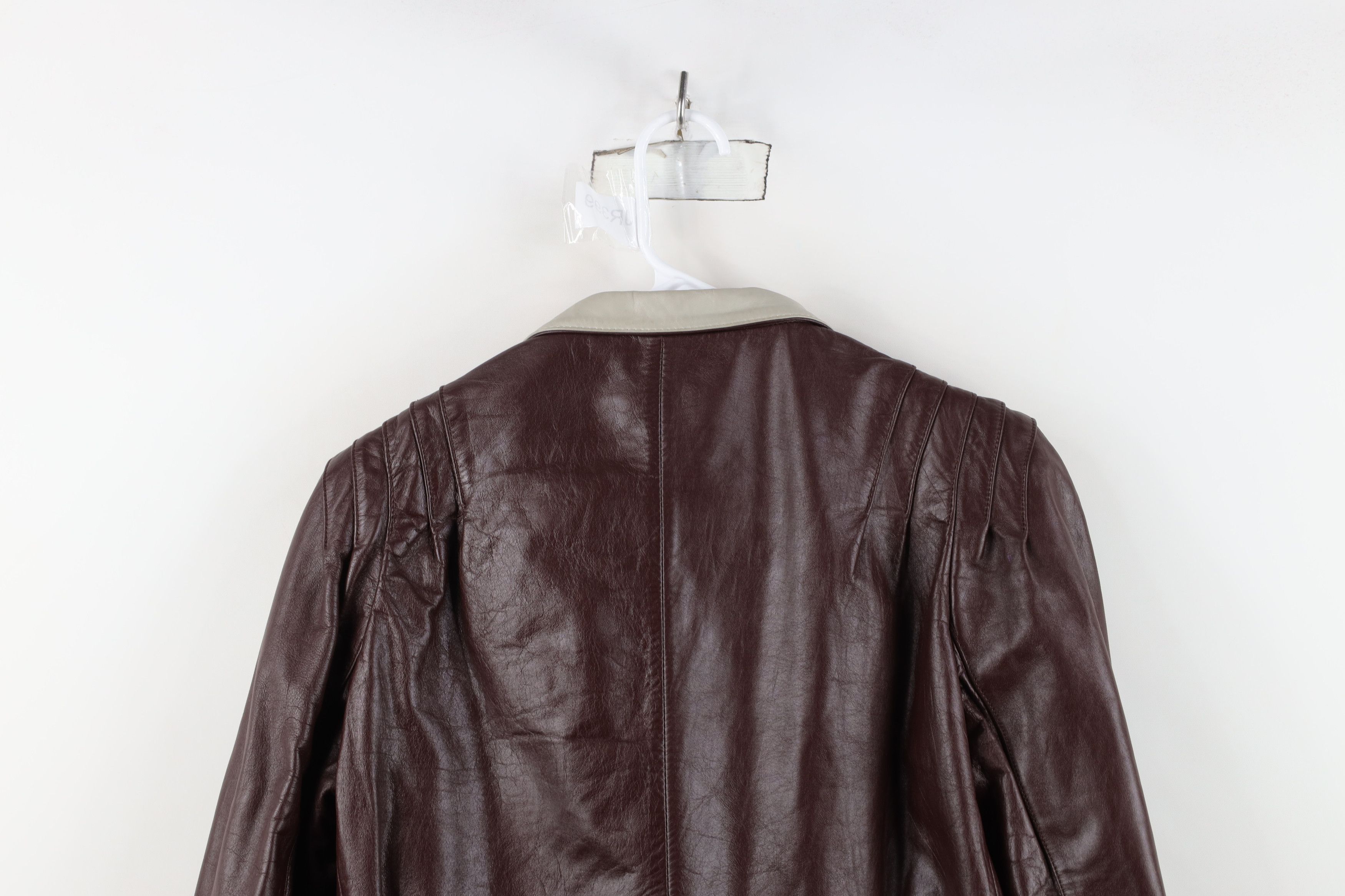 Vintage Vintage 80s 90s Streetwear Leather Bomber Jacket Oxblood Red Size M / US 6-8 / IT 42-44 - 14 Thumbnail