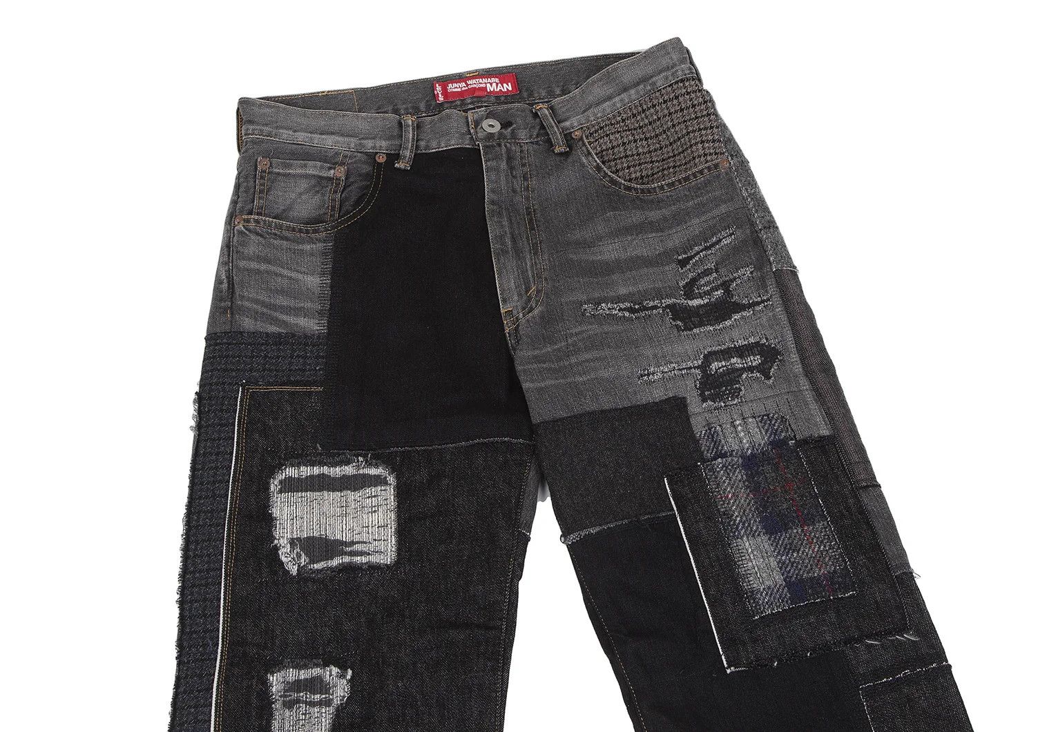 Junya Watanabe Black Custom Patchwork Denim Pants Size M Size US 34 / EU 50 - 2 Thumbnail
