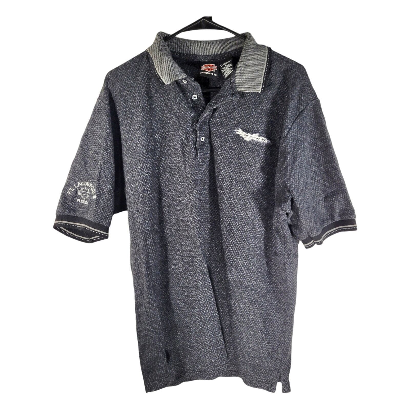 Harley Davidson Harley Davidson Men's Dark Grey Polo Button FT Lauderdale L Size US L / EU 52-54 / 3 - 1 Thumbnail