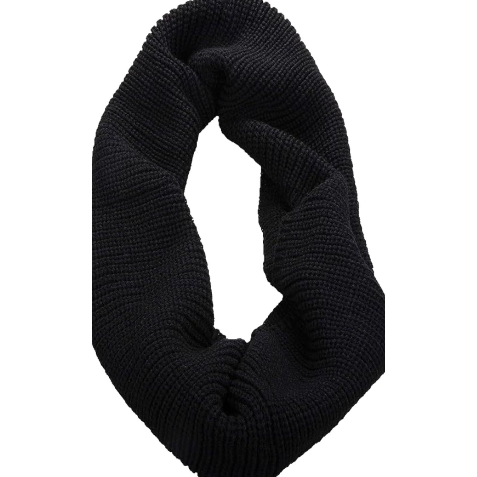 Vintage Thick Knit Infinity Circle Loop Scarf 60" Circumference by 14" Black Womens Knit Acrylic Winter Scarf Size ONE SIZE - 2 Thumbnail