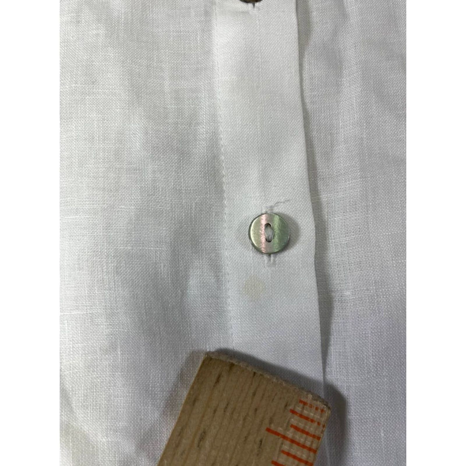 Vintage Chico's 100% Linen White Button-Up Top 3/4 Sleeve Beachy Lagenlook Size 1 Womens Shirt Blouse Button-Up Linen Beach Minimalist Office Womens Size XS / US 0-2 / IT 36-38 - 7 Thumbnail