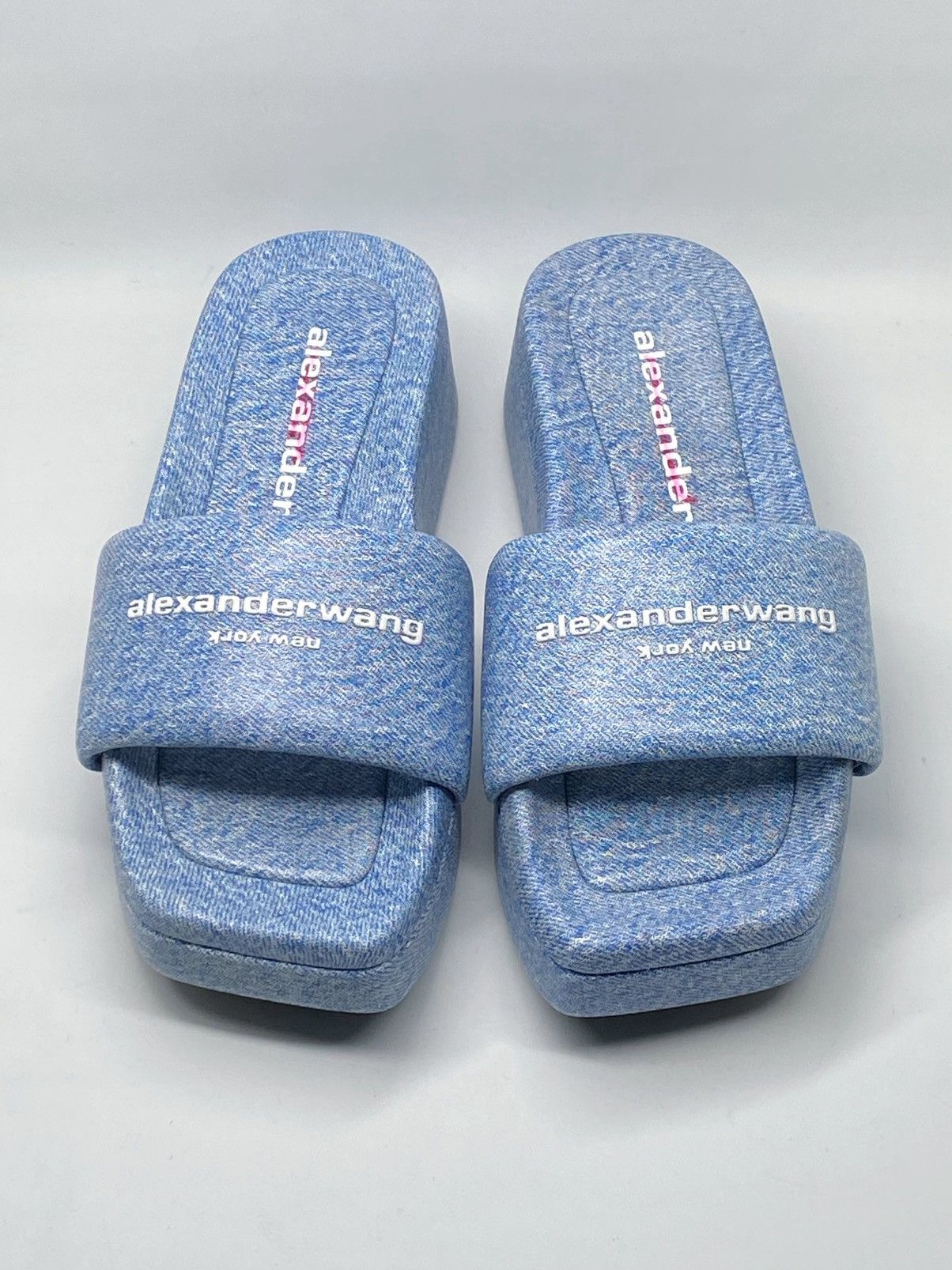 Alexander Wang Alexander Wang Denim Print Leather Platform Sandals size 38 Size US 8 / IT 38 - 2 Thumbnail