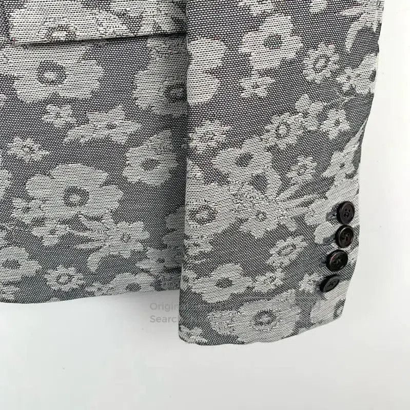 Thom Browne Thom Browne Gray Floral Stitched Blazer . Size US S / EU 44-46 / 1 - 4 Thumbnail