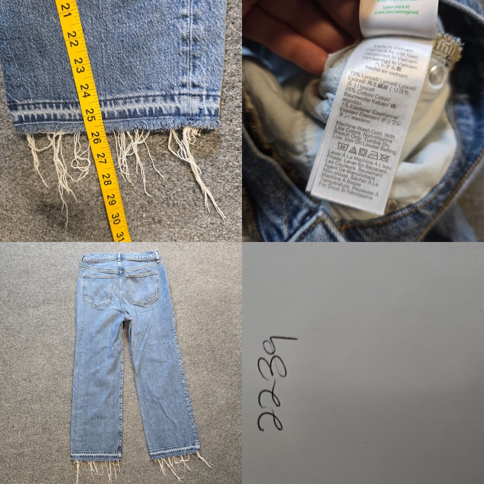 J.Crew VINTAGE? No - J.CREW Jeans Womens 27 Baggy Light Wash Raw Hem Cropped Casual Capsule 5-Pocket Denim Regular Modern 26 Inseam Blue Womens Size 27" / US 4 / IT 40 - 8 Thumbnail