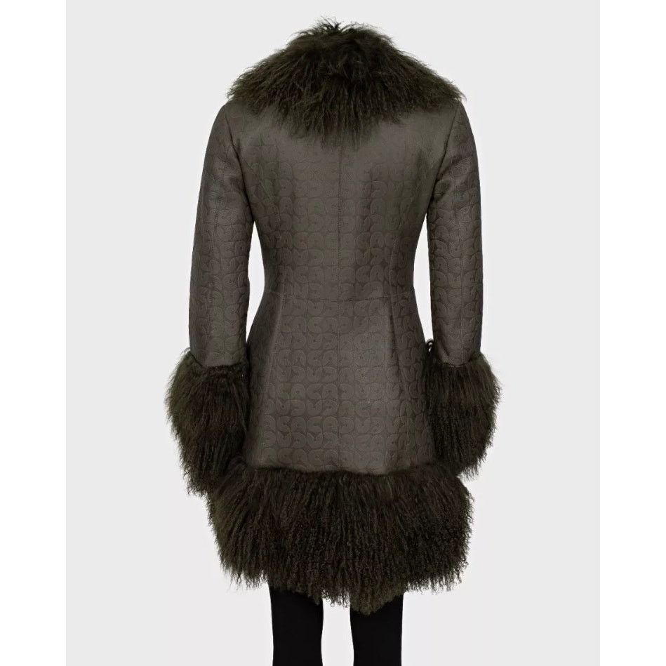 Gianfranco Ferre Ferre Green Shearling Coat Fur Insets IT42 Size M / US 6-8 / IT 42-44 - 3 Thumbnail