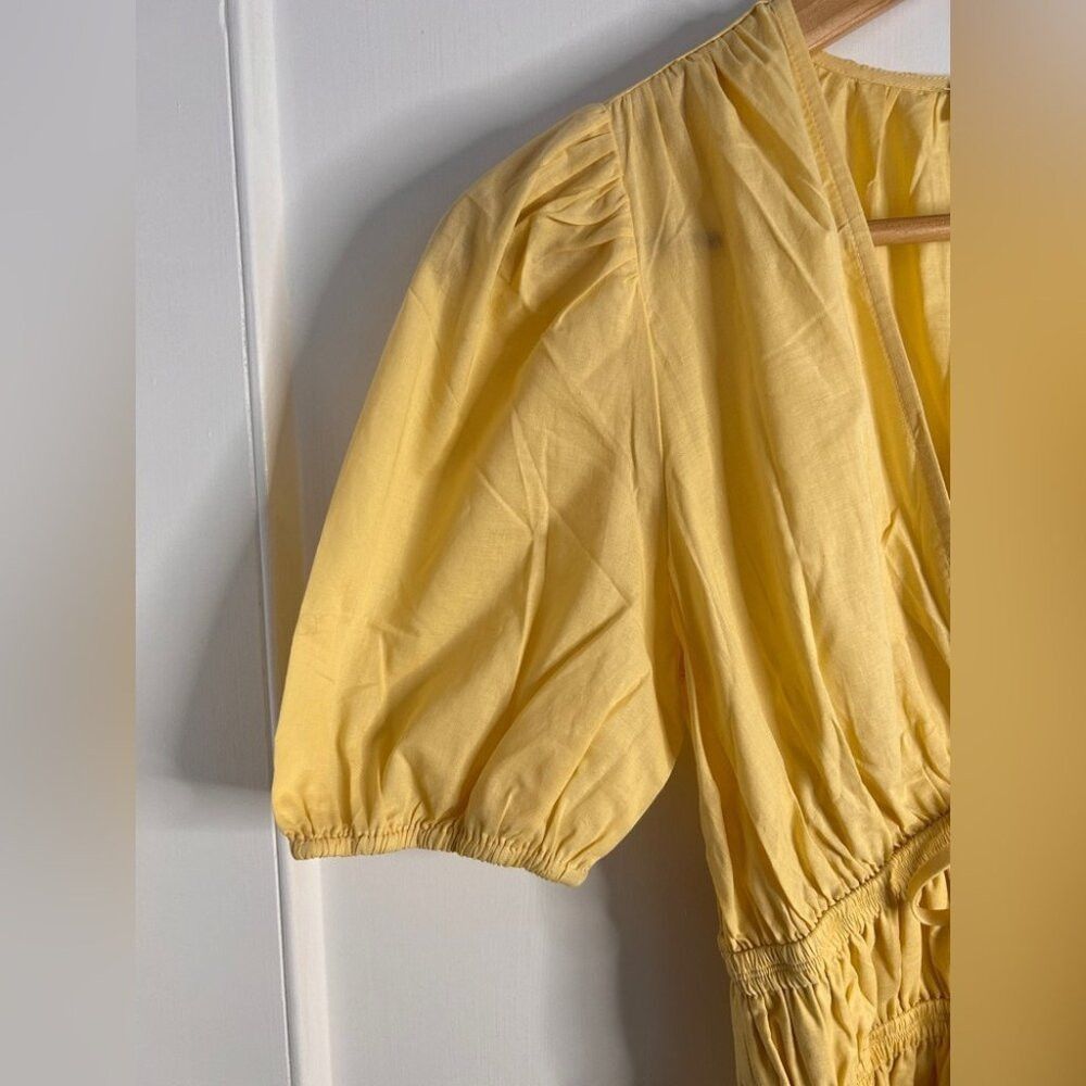 BNWT WAYF Yellow Cotton Mini Dress in Yellow Size XS