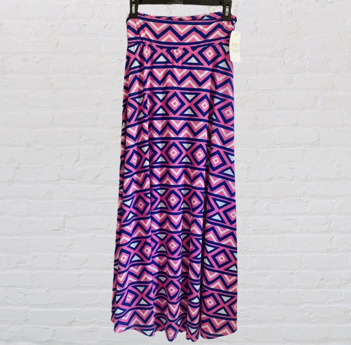 Other PINK MULTI COLOR FOLD OVER FLARE MAXI SKIRT SIZE S Size 28" / US 6 / IT 42 - 4 Thumbnail