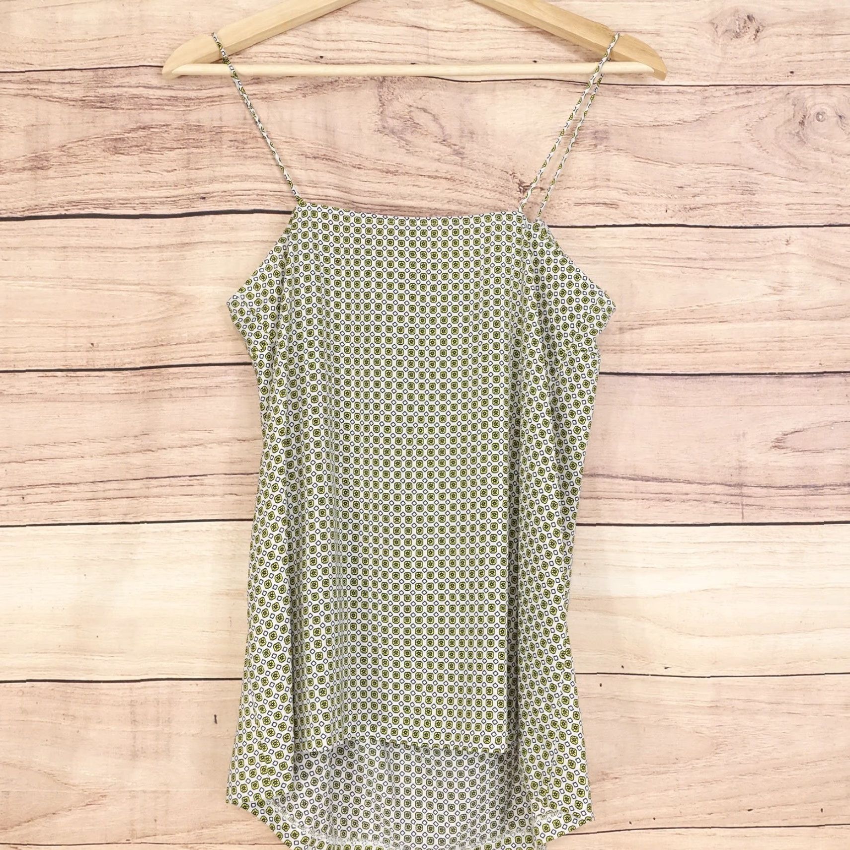 J.Crew J.CREW Shirt Womens 4 Green Tanktop Sleeveless Geometric Print Summer -35 Size S / US 4 / IT 40 - 4 Thumbnail