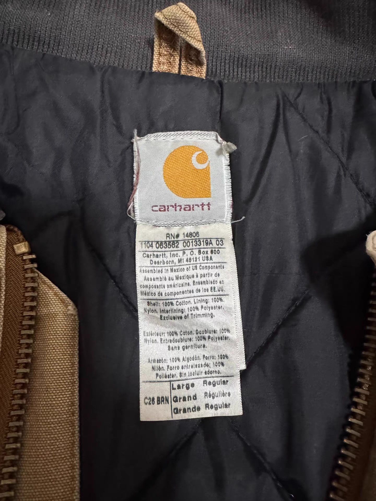 Carhartt Carhartt Khaki Work Jacket, Thick Cotton Lined Q14 Size US L / EU 52-54 / 3 - 4 Thumbnail