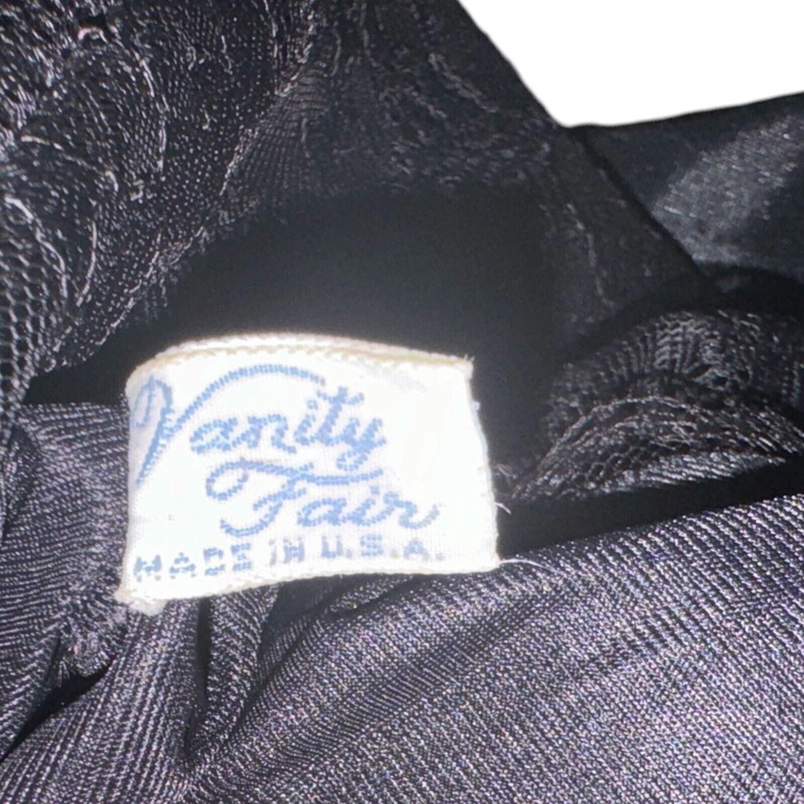 Designer VANITY FAIR Taffeta Stiff Noisy Black Lace Full Slip Sz 32 Size ONE SIZE - 6 Thumbnail