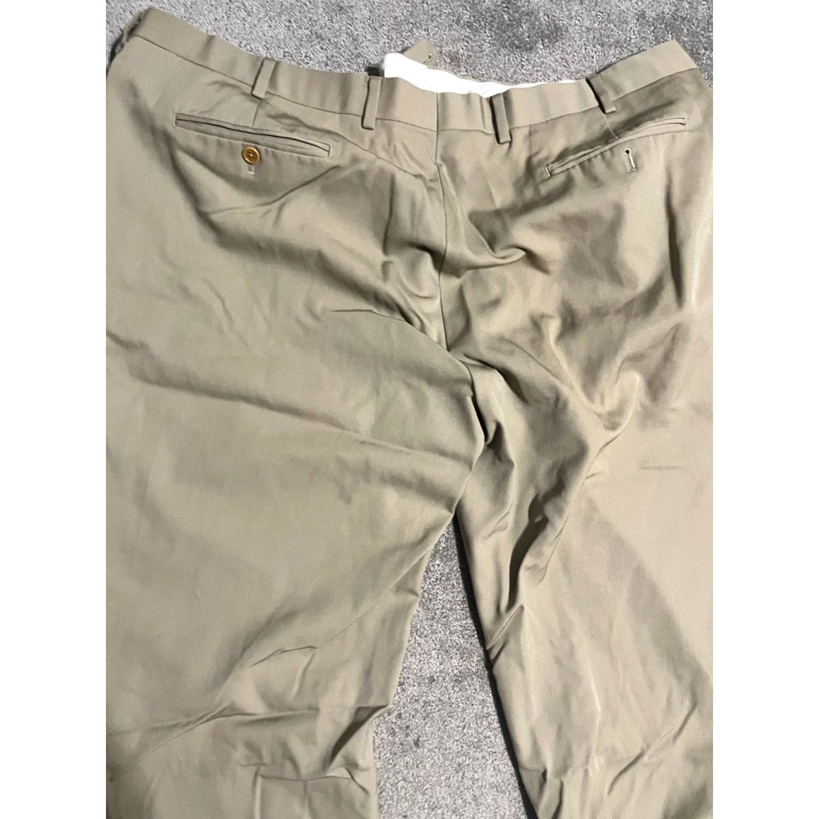 Brooks Brothers Brooks Brothers Wool Pant 44x26 Mens Straight Cuffed Pleated Beige Khaki Hemmed Dress Pants Regient Designer Size US 44 / EU 60 - 3 Thumbnail