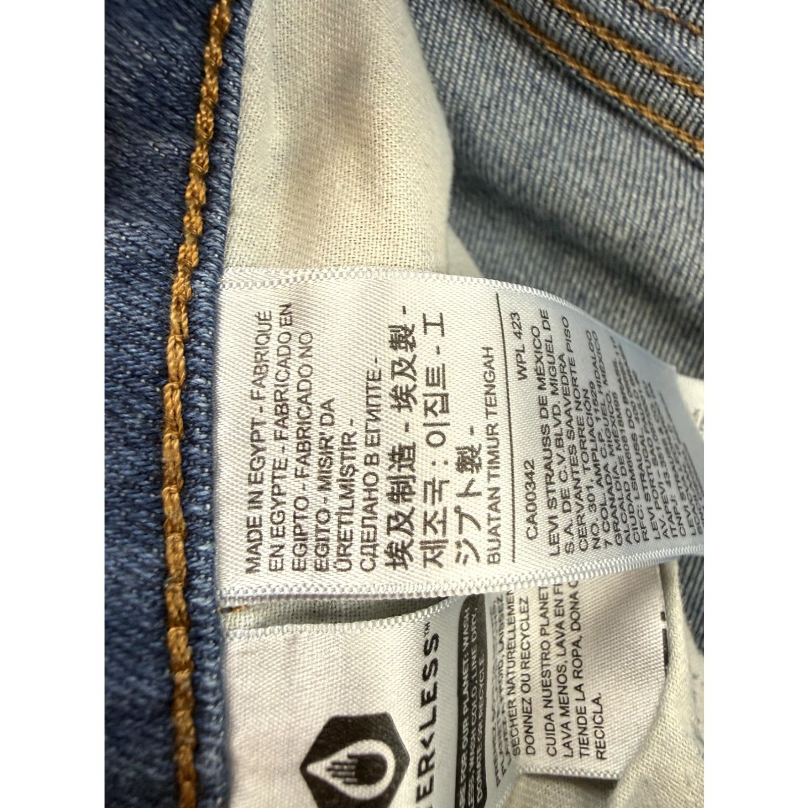 Levi's Levi's 514 Jeans Mens 33W 29L Blue Medium Wash Regular Straight Distressed Stretch Denim Size US 33 - 5 Thumbnail