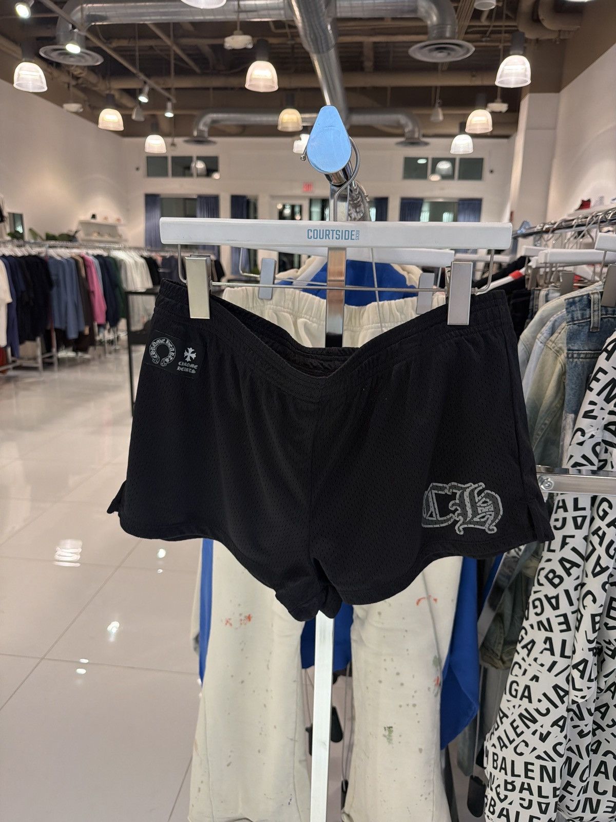 Chrome Hearts Chrome Hearts Varsity Black Mesh Booty Shorts Size 34" / US 12 / IT 48 - 1 Thumbnail