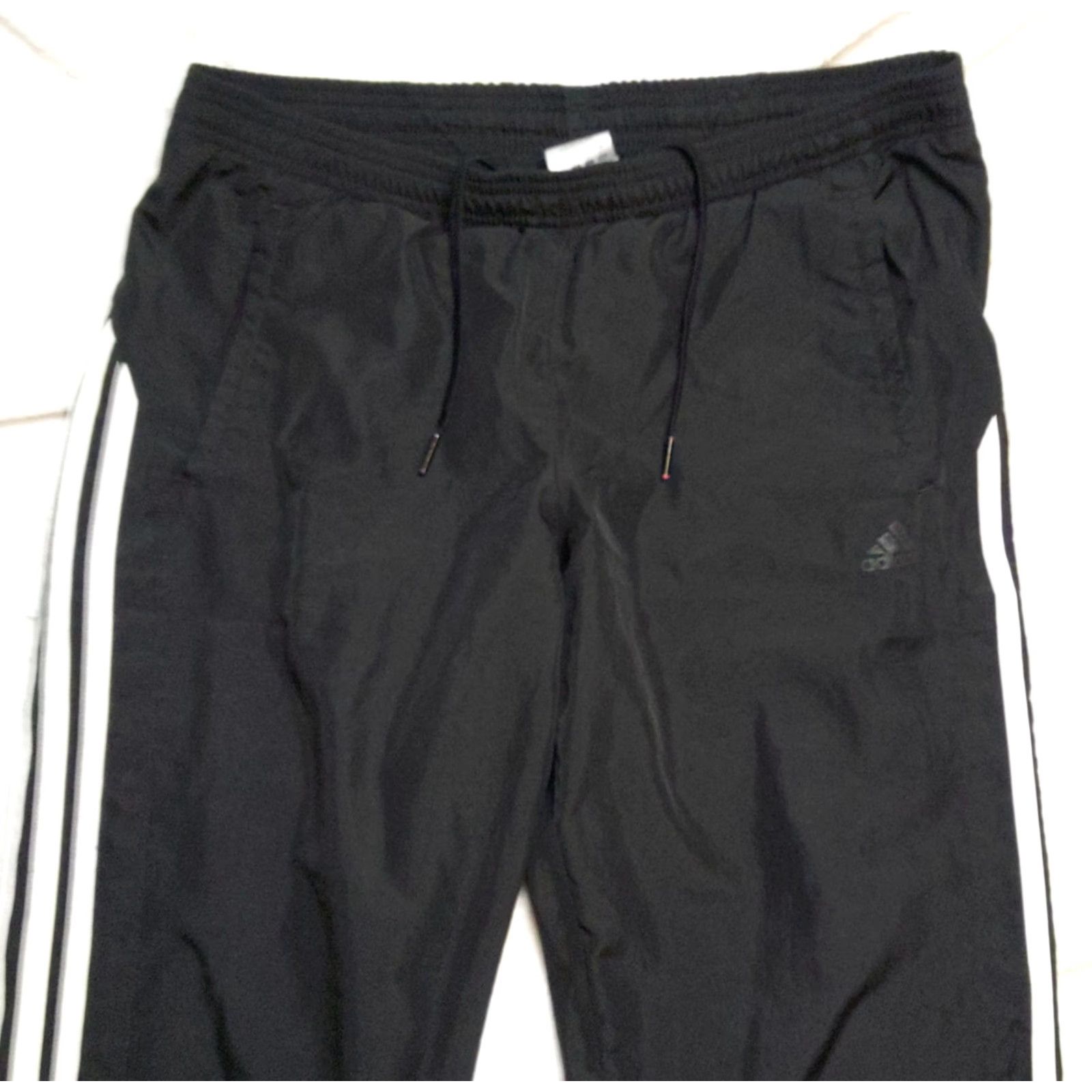 Adidas Adidas Track Pants Women Black Joggers Three Stripes Pockets 32x30 Athletic Fit Tapered Inseam 30 Size 24" / US 00 / IT 34 - 4 Thumbnail