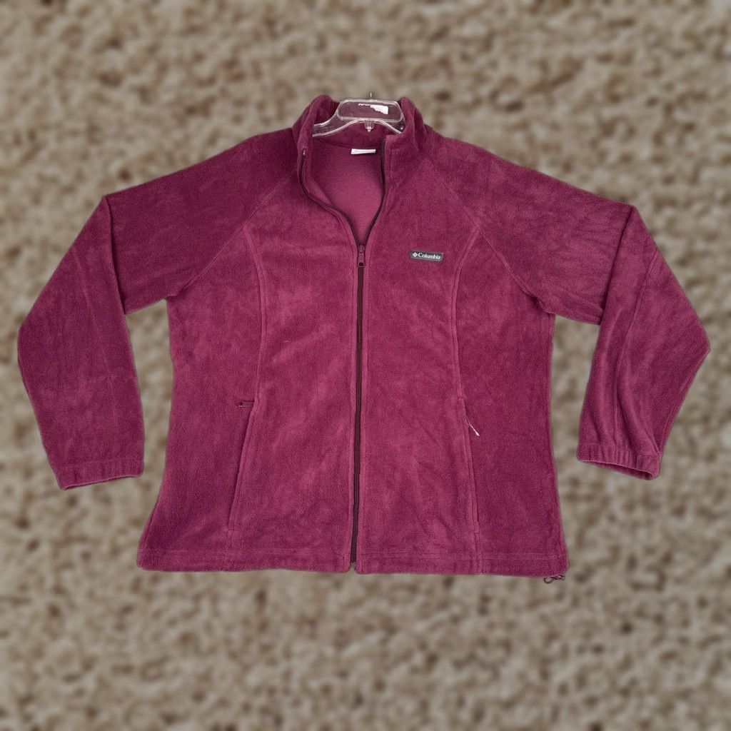 Pinko Columbia Jacket Womens XXL Pink Fleece Full Zip Pockets Outdoor Hiking Warm Size XXL / US 16-18 / IT 52-54 - 1 Thumbnail