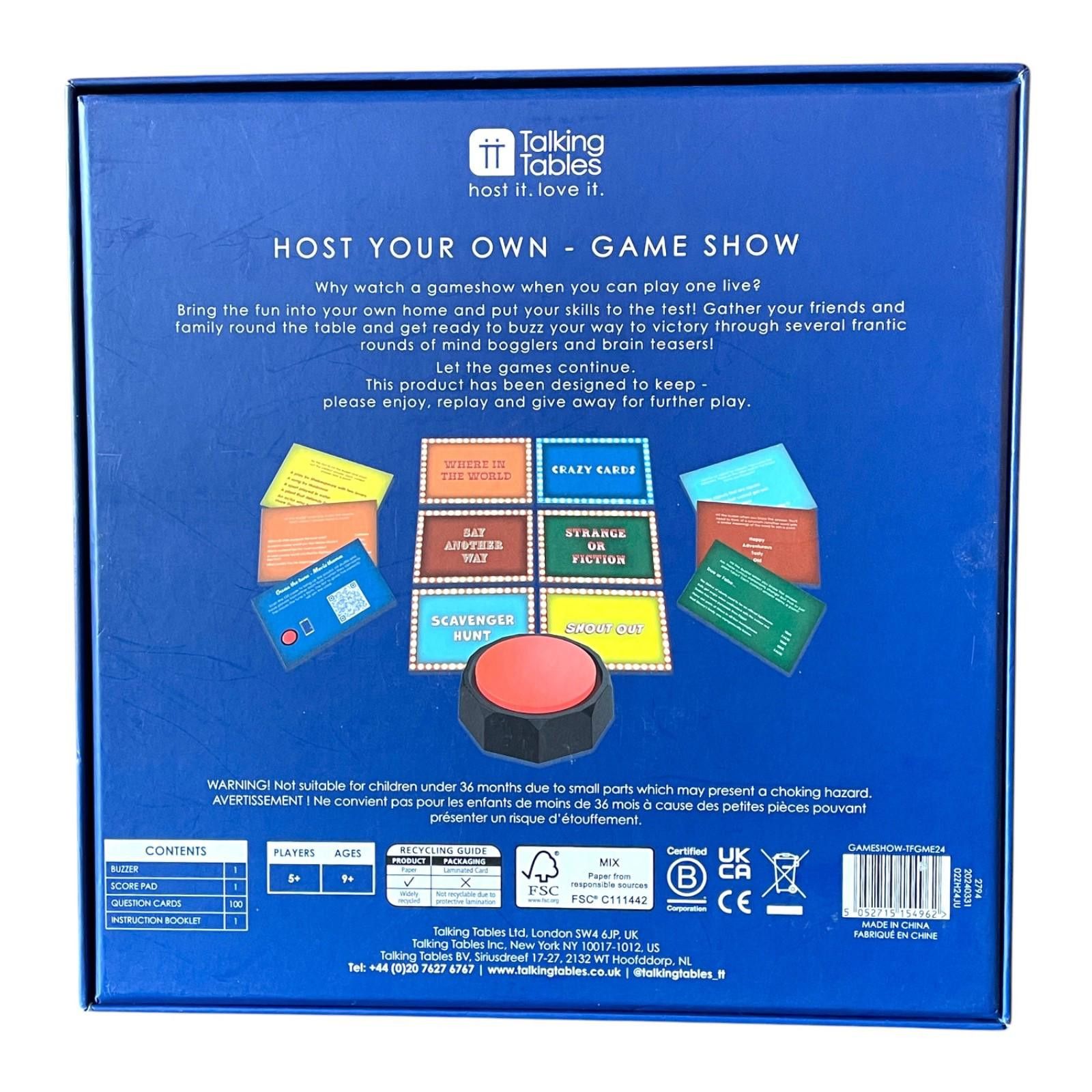 Other Host Your Own Game Show Party Game w/ Buzzer Family Trivia Size ONE SIZE - 2 Thumbnail