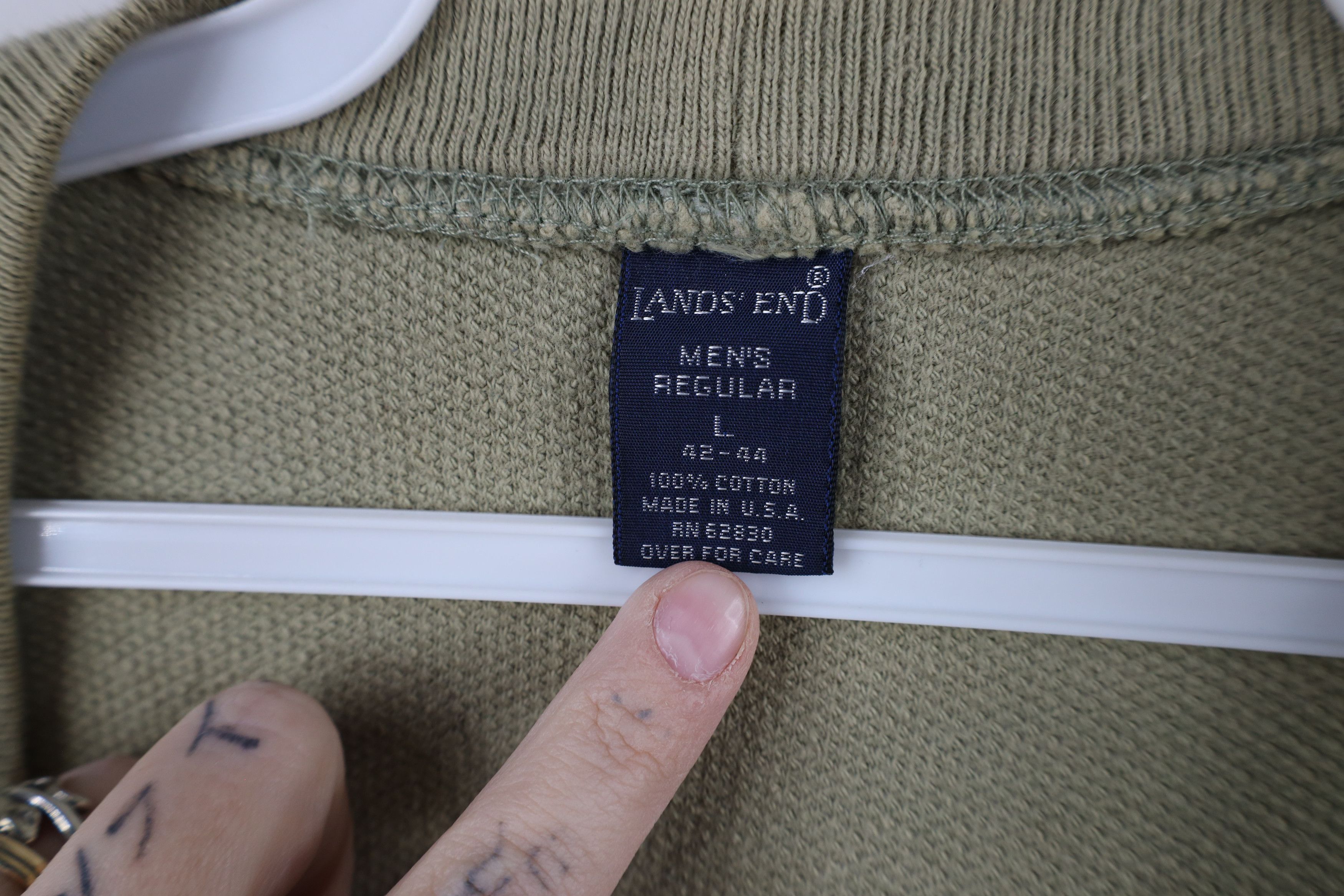 Lands' End × Vintage Vintage 90s Lands End Blank Thermal Waffle Knit Sweater USA Size US L / EU 52-54 / 3 - 6 Thumbnail
