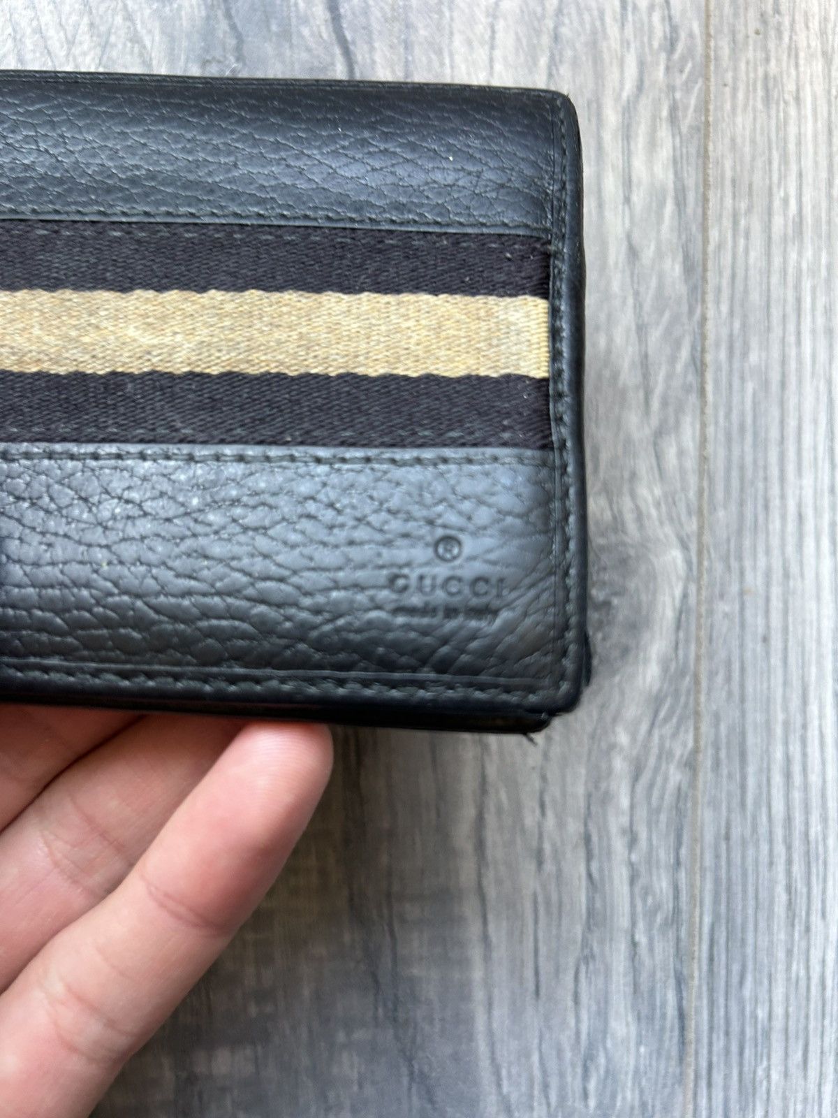 Gucci Gucci Bifold Wallet with Stripe Detail and Card Slots Size ONE SIZE - 3 Thumbnail