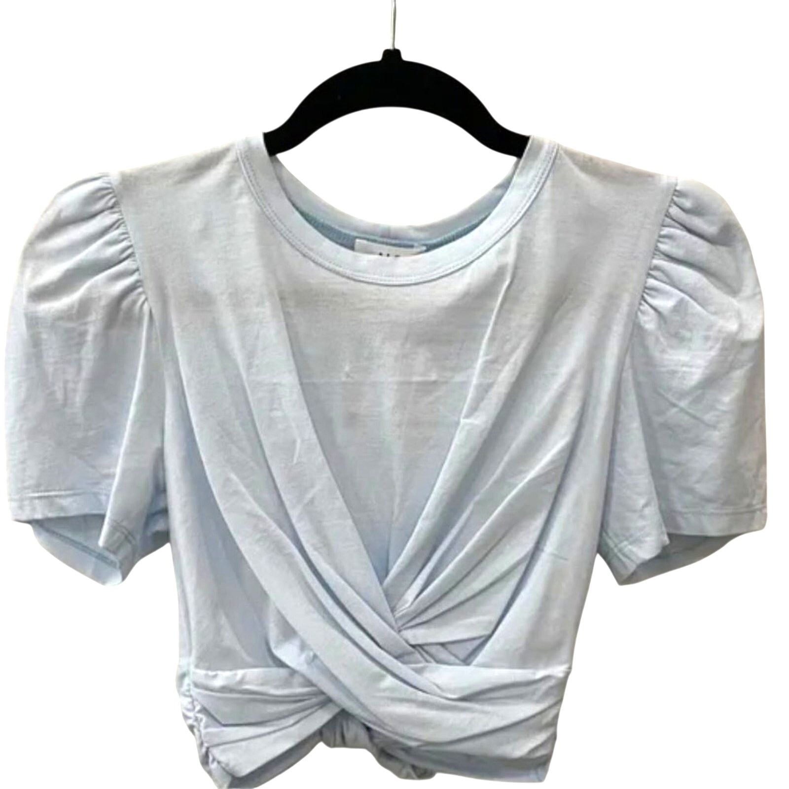 A.L.C. A.L.C. Monica Twist Front Tee NWT Small Blue Cotton Crop Size S / US 4 / IT 40 - 4 Thumbnail