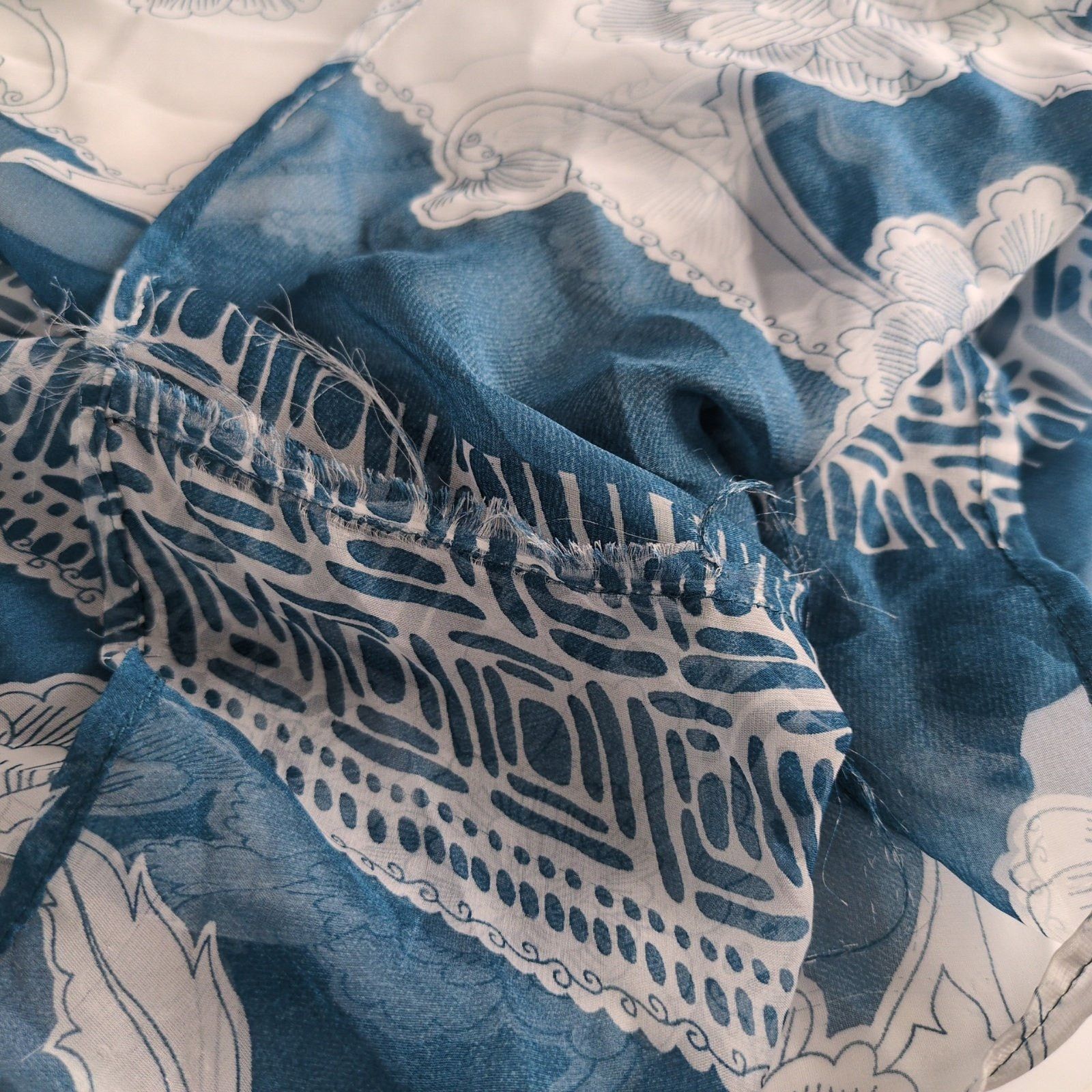 Other Charlotte Russo Sz L Strapless Blue Floral Sheer Maxi Dress Size L / US 10 / IT 46 - 4 Thumbnail