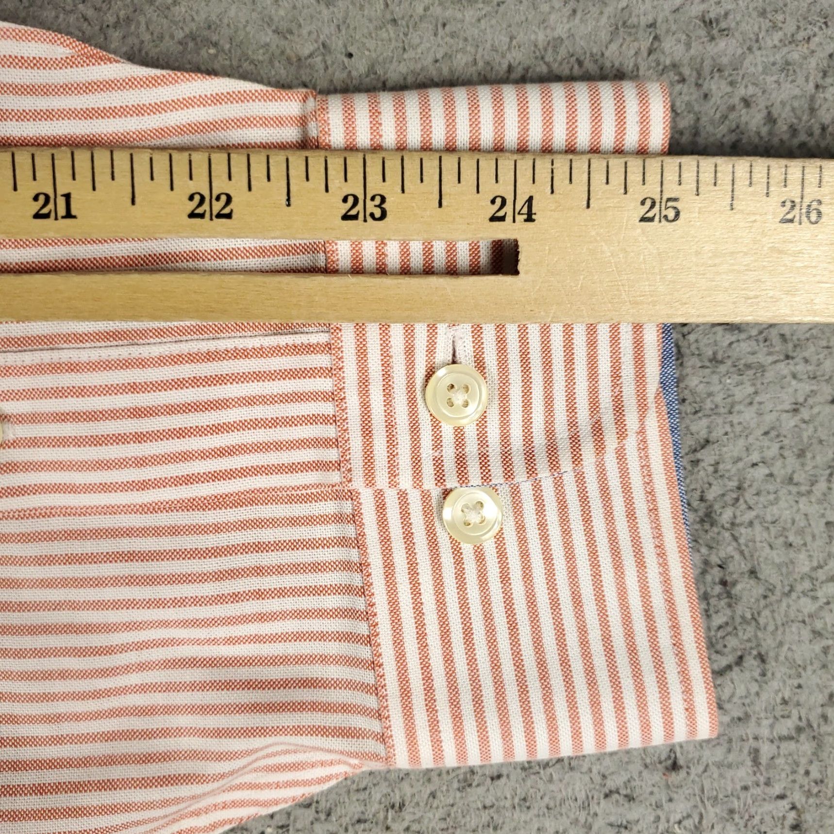 Brooks Brothers Brooks Brothers Shirt Mens XL Orange Striped Button-Up Long Sleeve Size US XL / EU 56 / 4 - 7 Thumbnail