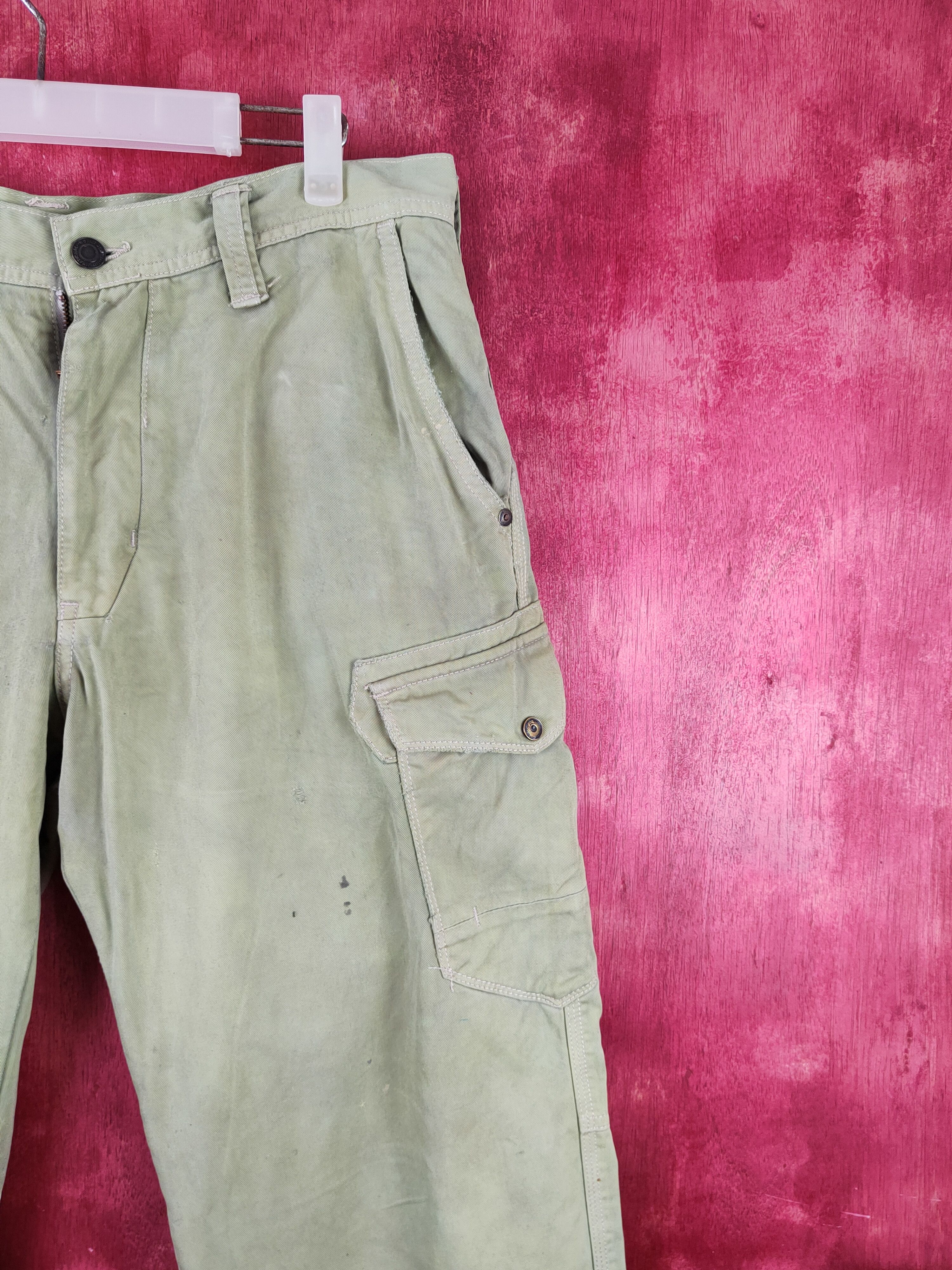 Japanese Brand Evenriver Green Faded Multipocket Cargo Pants #S2121 Size US 34 / EU 50 - 5 Thumbnail