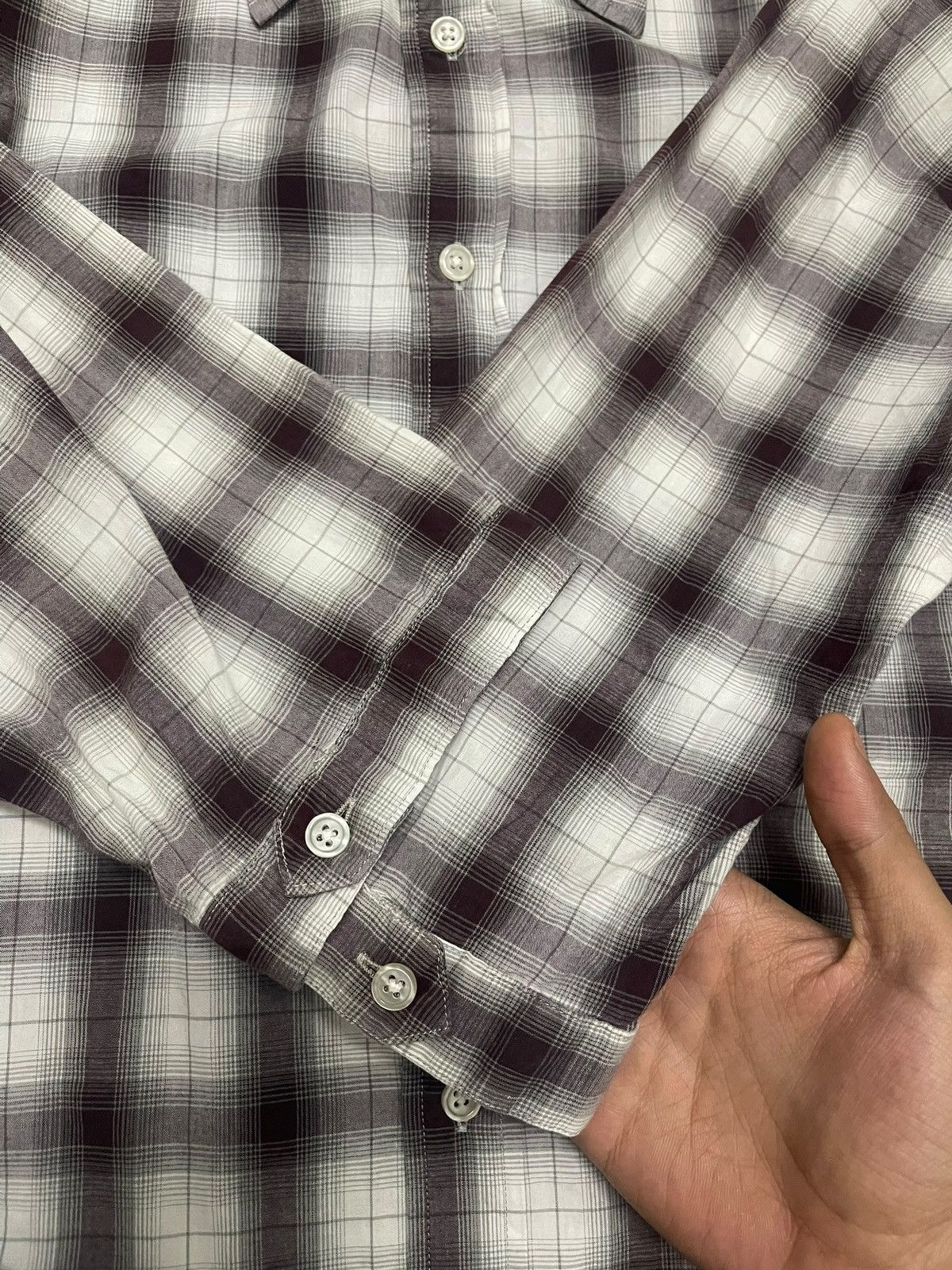PPFM 2000s PPFM Shadow Plaid Western Flannel Size US L / EU 52-54 / 3 - 5 Thumbnail