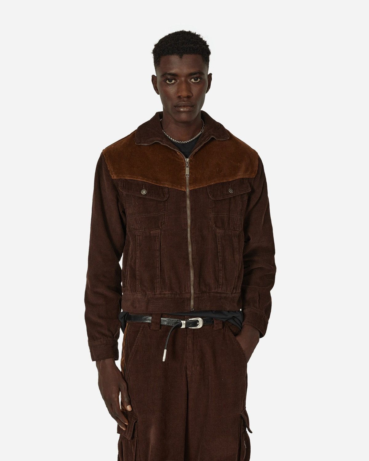 Ahluwalia !DS! AW23 Ahluwalia Iniquity Two Tone Corduroy Brown Jacket Size US L / EU 52-54 / 3 - 3 Thumbnail