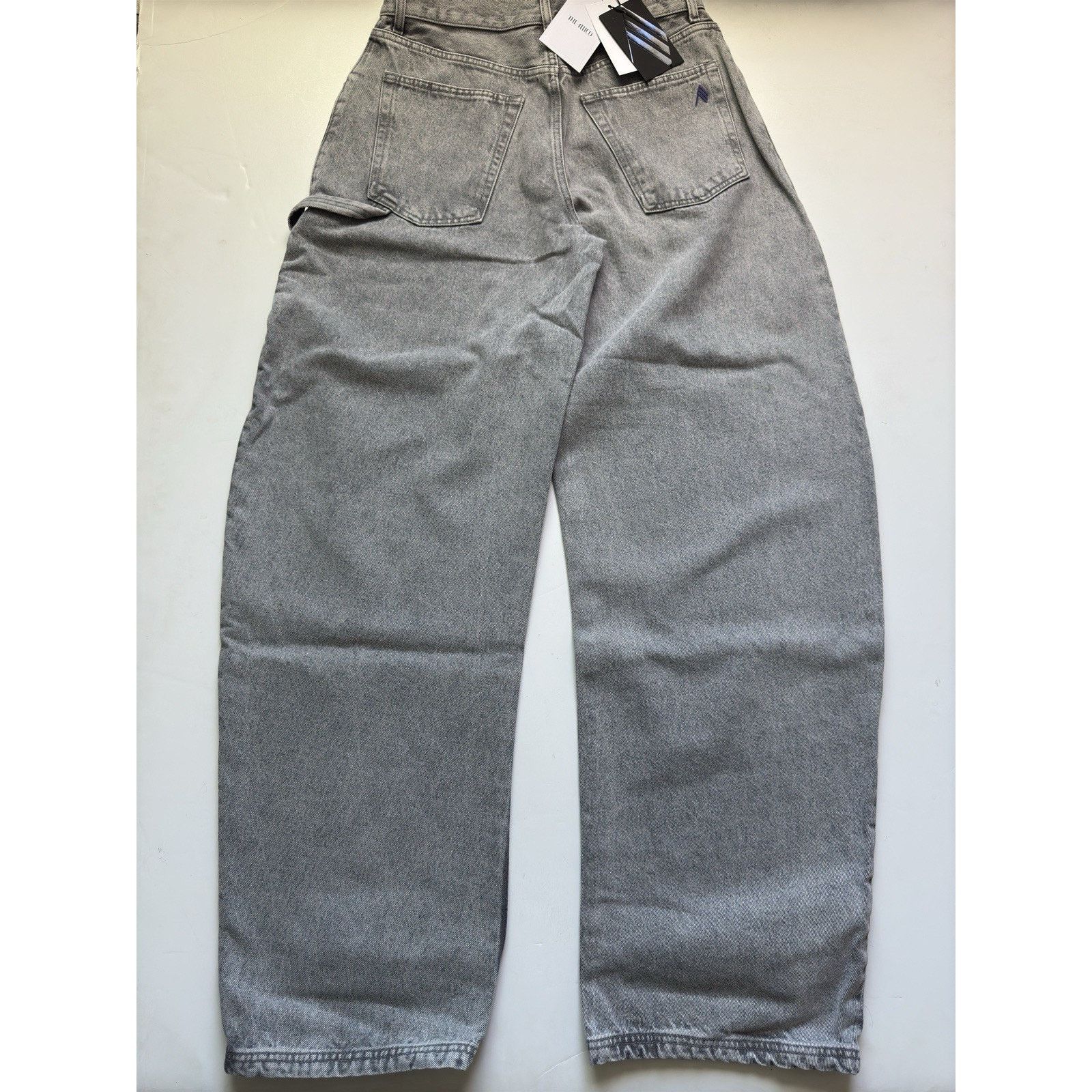 The Attico The Effie Long Grey Wide Leg Baloon Jeans
