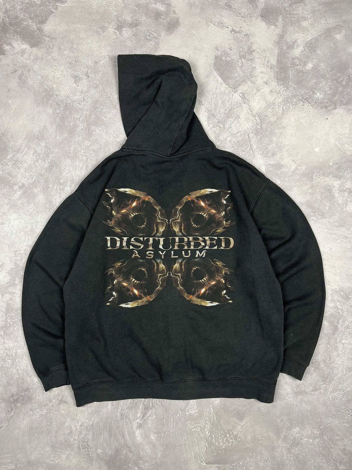 Band Tees 💥 VINTAGE Y2K DISTURBED ASYLUM BLACK ZIP HOODIE Size US XL / EU 56 / 4 - 1 Thumbnail