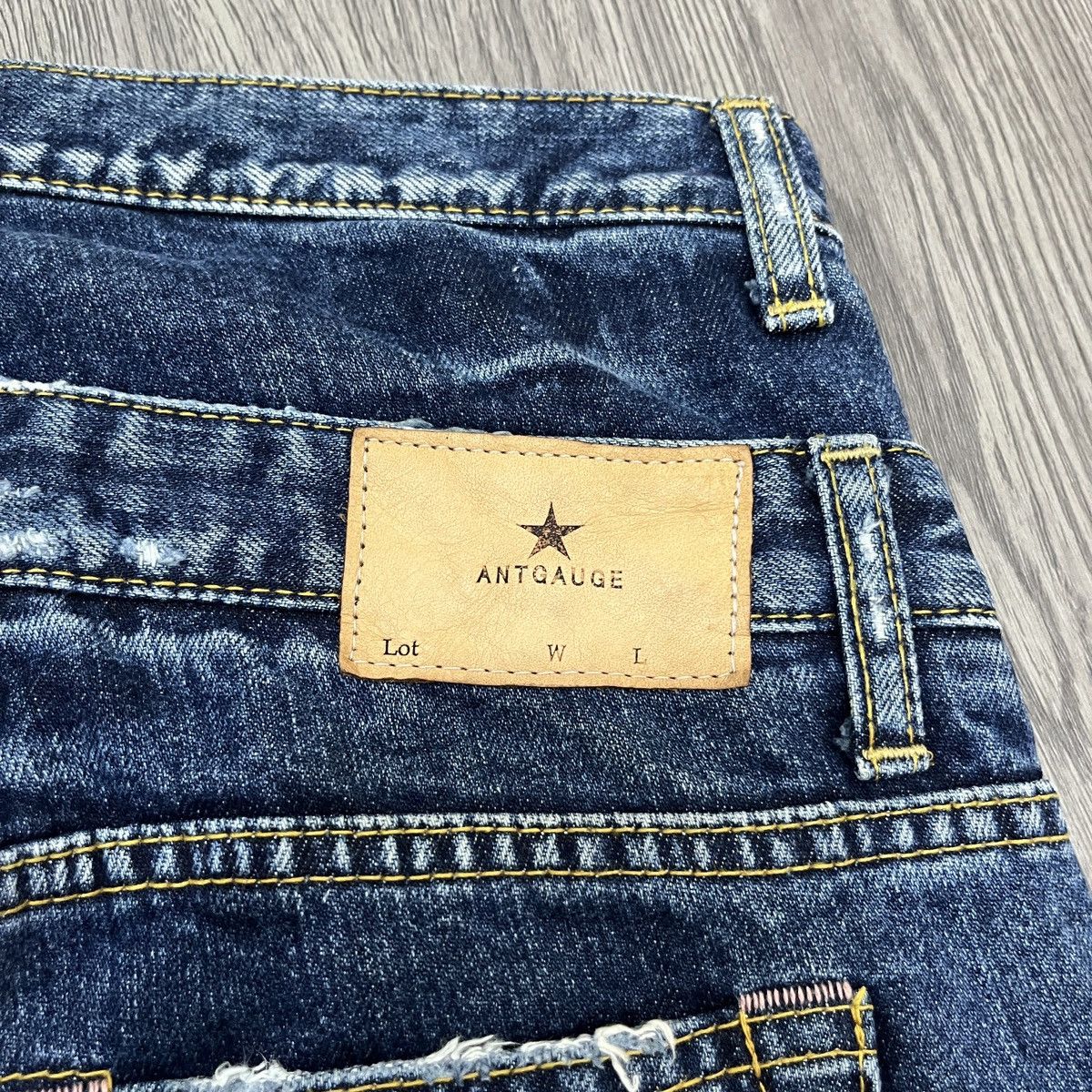 Japanese Brand Antgauge - Double Waist Distressed Patchwork Denim Ifaix Lgb Size US 27 - 16 Thumbnail