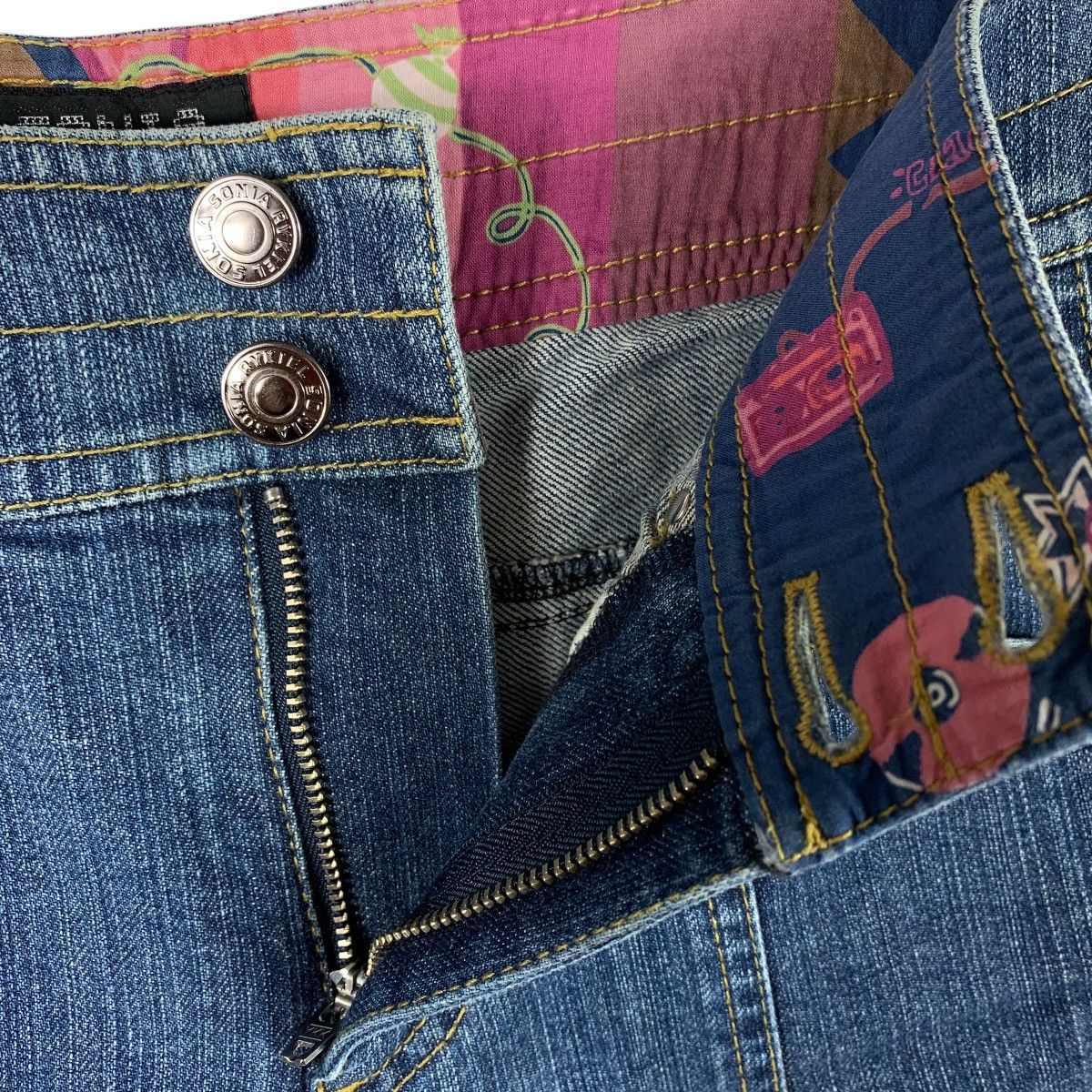 Sonia Rykiel × Vintage Vintage SONIA RYKIEL women flared reconstructed blue jeans Size 30" / US 8 / IT 44 - 6 Thumbnail
