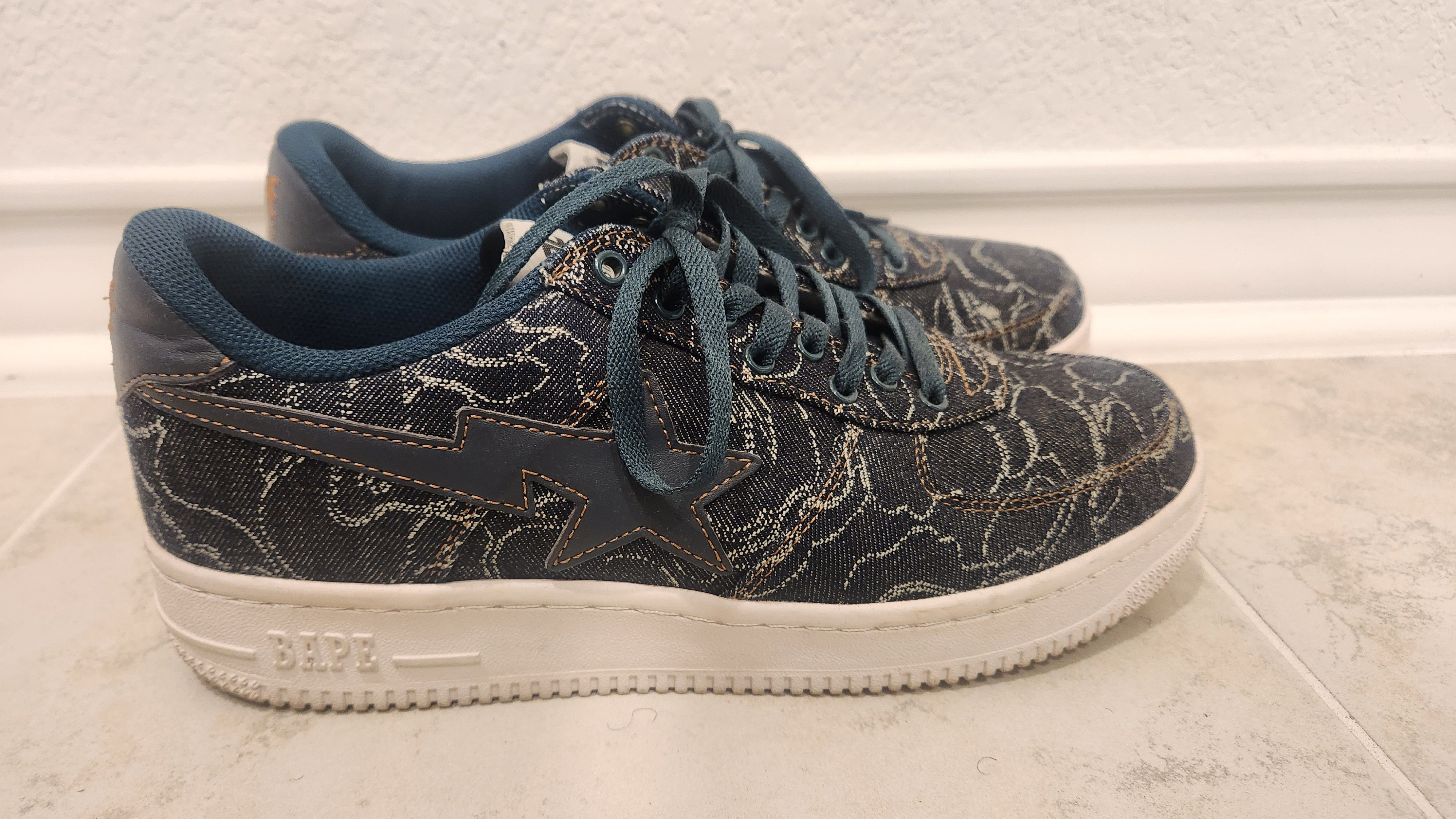 Bape OG Denim Bapestas Size US 10 / EU 43 - 4 Thumbnail