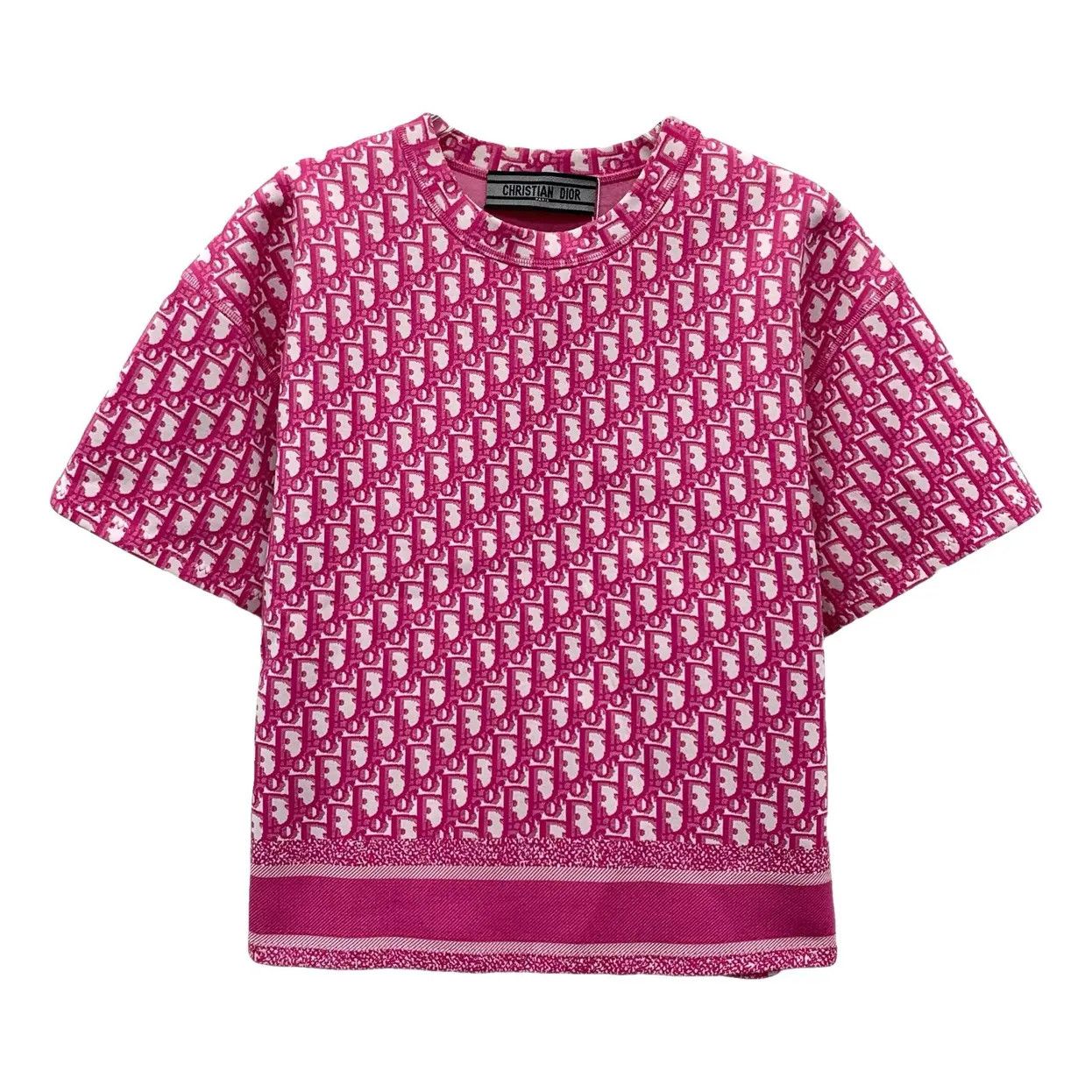 Dior Jacquard Oblique Logo Top Short Sleeve Zipper Shirt 34