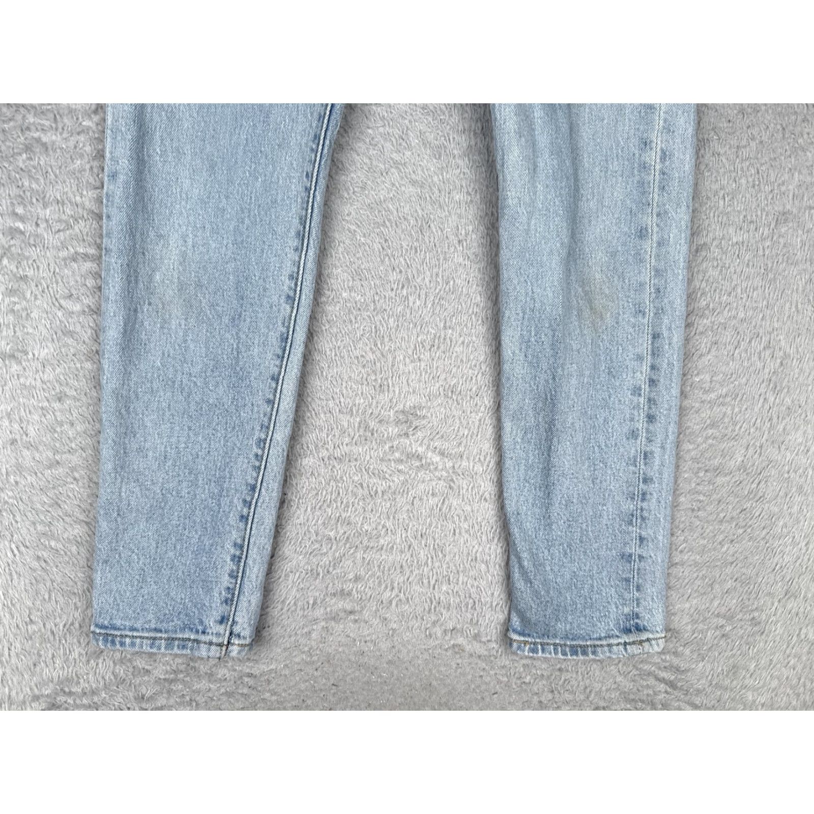 Levi's Levi's 501 Skinny Jeans Womens 24x28 Blue Premium Big E Light Wash High Rise Size 42" / US 20 - 2 Thumbnail